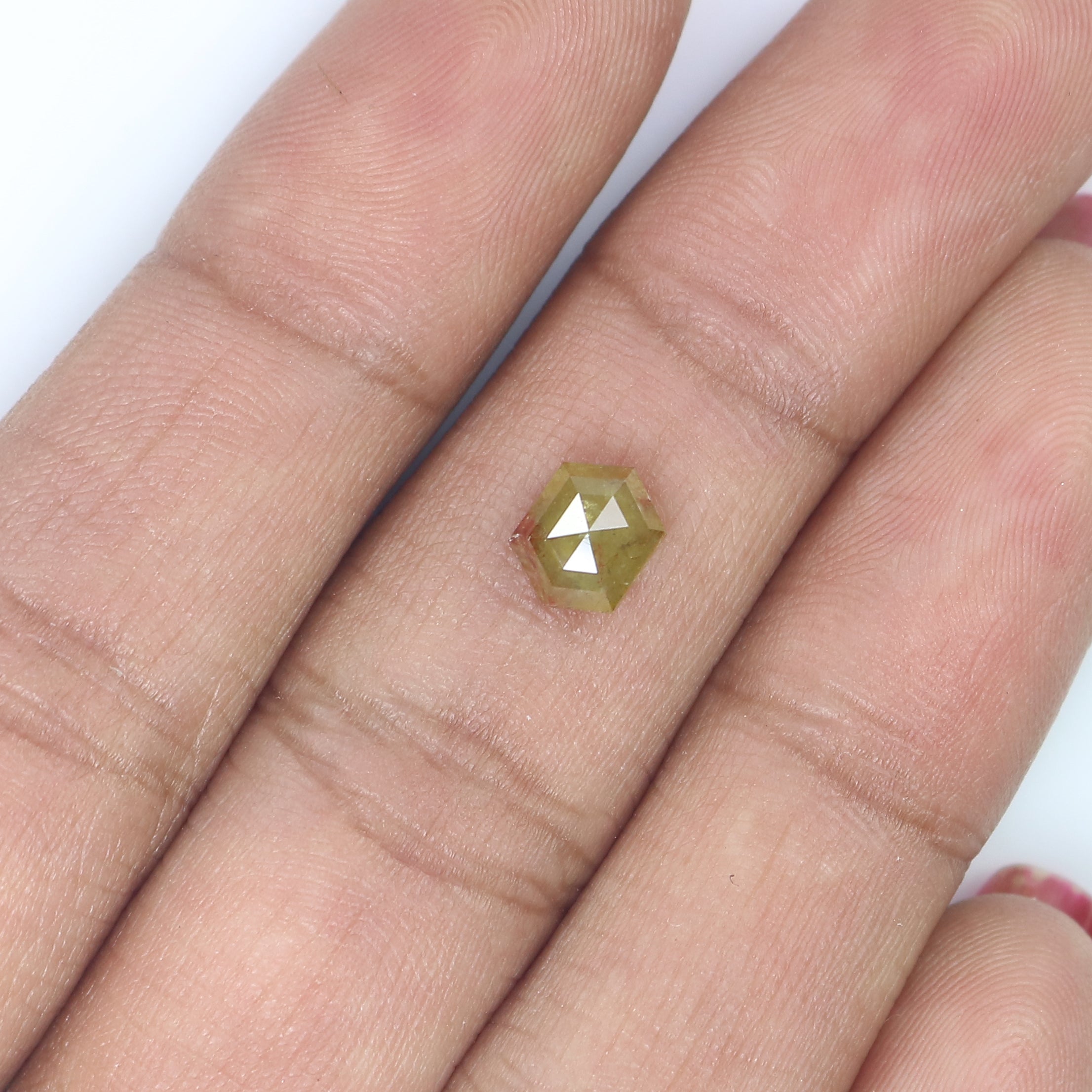 1.01 CT Natural Loose Hexagon Shape Diamond Yellow Color Hexagon Cut Diamond 6.70 MM Natural Yellow Color Hexagon Rose Cut Diamond LQ9917