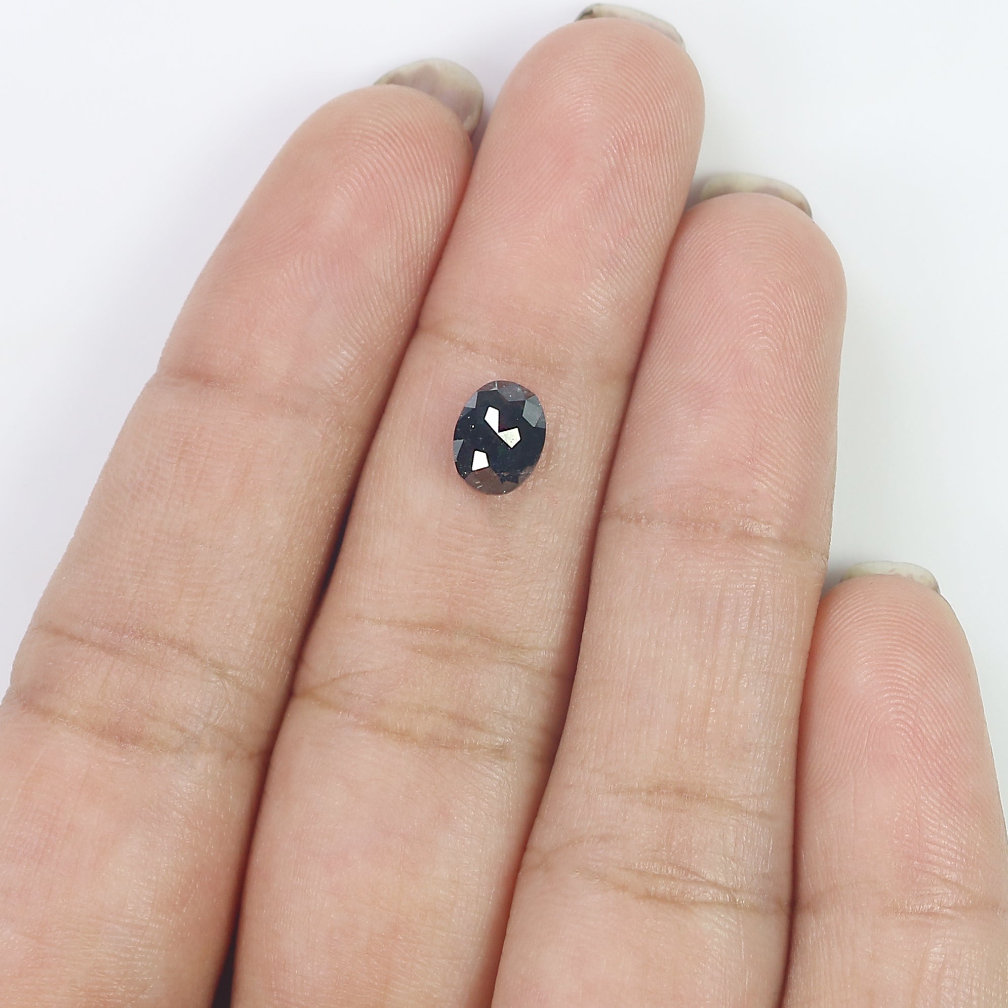 1.12 Ct Natural Loose Oval Shape Diamond Salt And Pepper Oval Cut Diamond 6.85 MM Natural Loose Diamond Oval Shape Rose Cut Diamond LQ1586