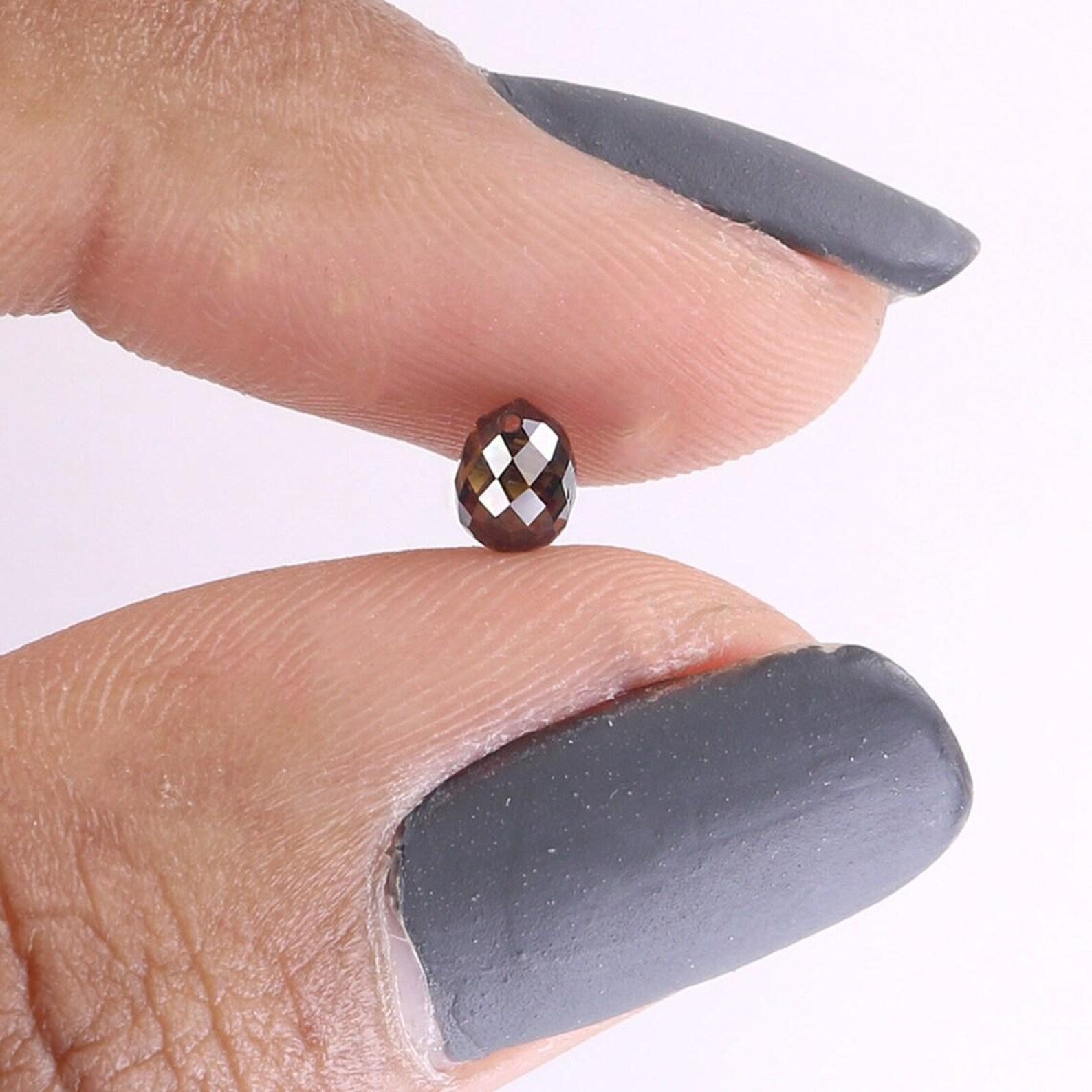 0.52 Ct Natural Loose Briolette Shape Diamond Brown Color Drop Diamond 4.50 MM Natural Loose Brown Color Briolette Rose Cut Diamond NQ410