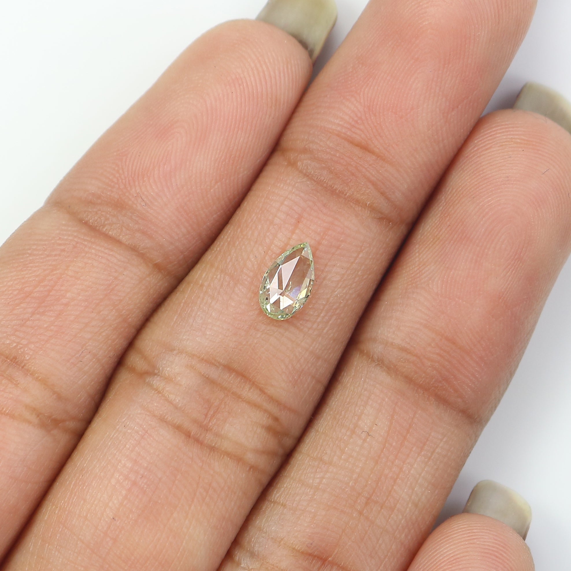 0.32 CT GIA Certified Natural Loose Pear Modified Brilliant Cut Diamond 6.65 MM Fancy Light Green-Yellow Color Diamond Pear Diamond QL4429