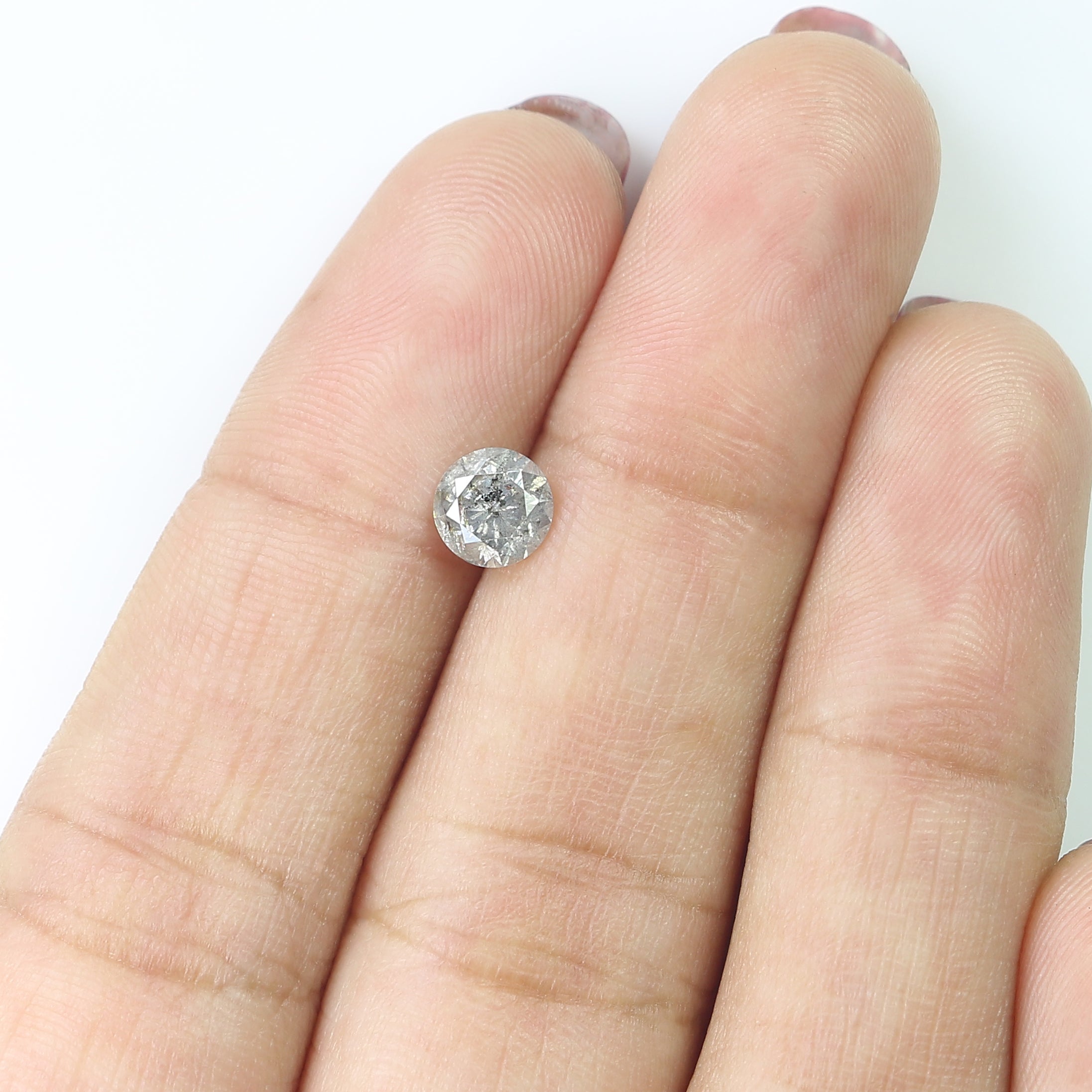 0.70 CT Natural Loose Round Shape Diamond Salt And Pepper Round Diamond 5.40 MM Natural Black Grey Color Round Brilliant Cut Diamond LQ5021