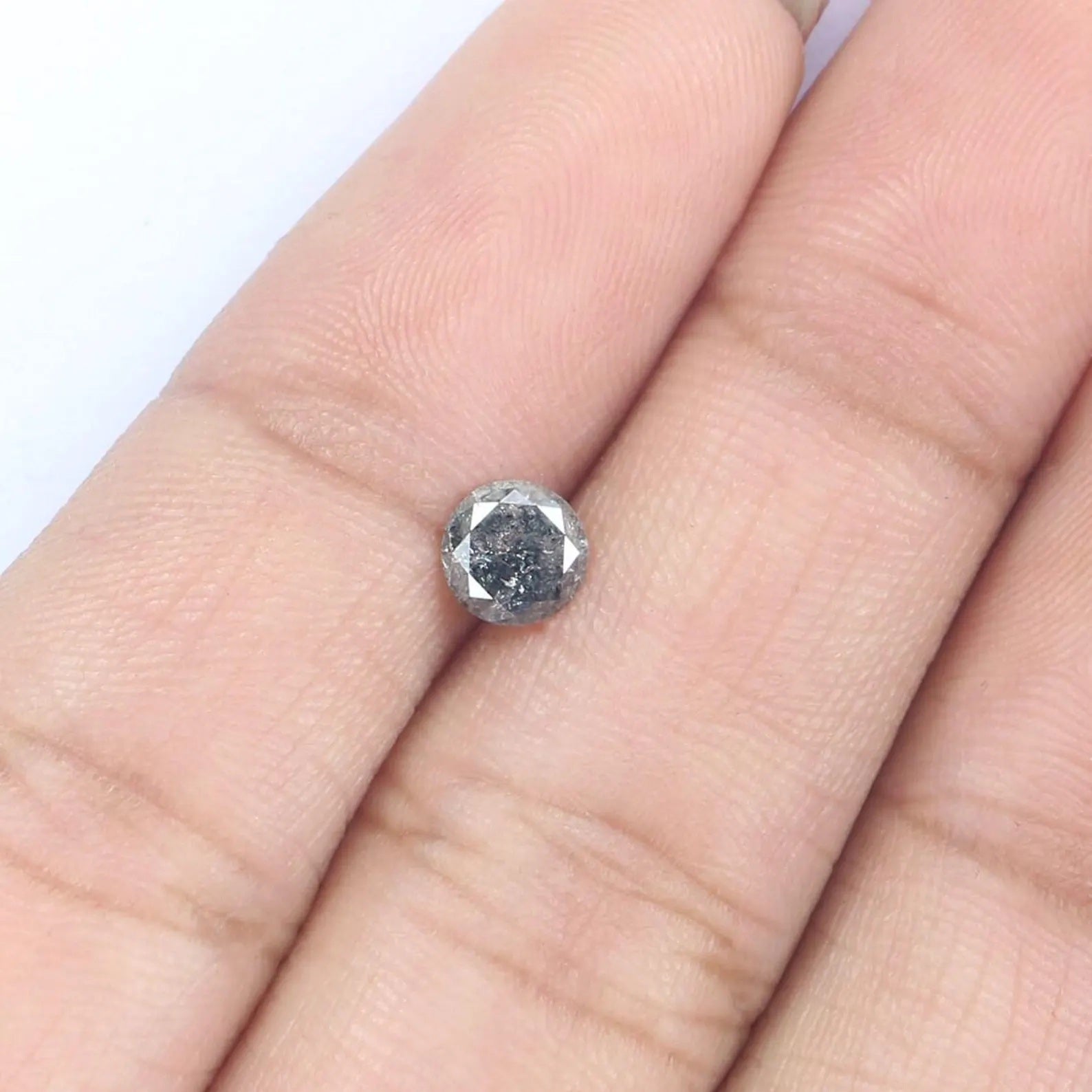 0.42 CT Natural Loose Round Shape Diamond Salt And Pepper Round Diamond 5.00 MM Natural Black Grey Color Round Brilliant Cut Diamond NQ9521