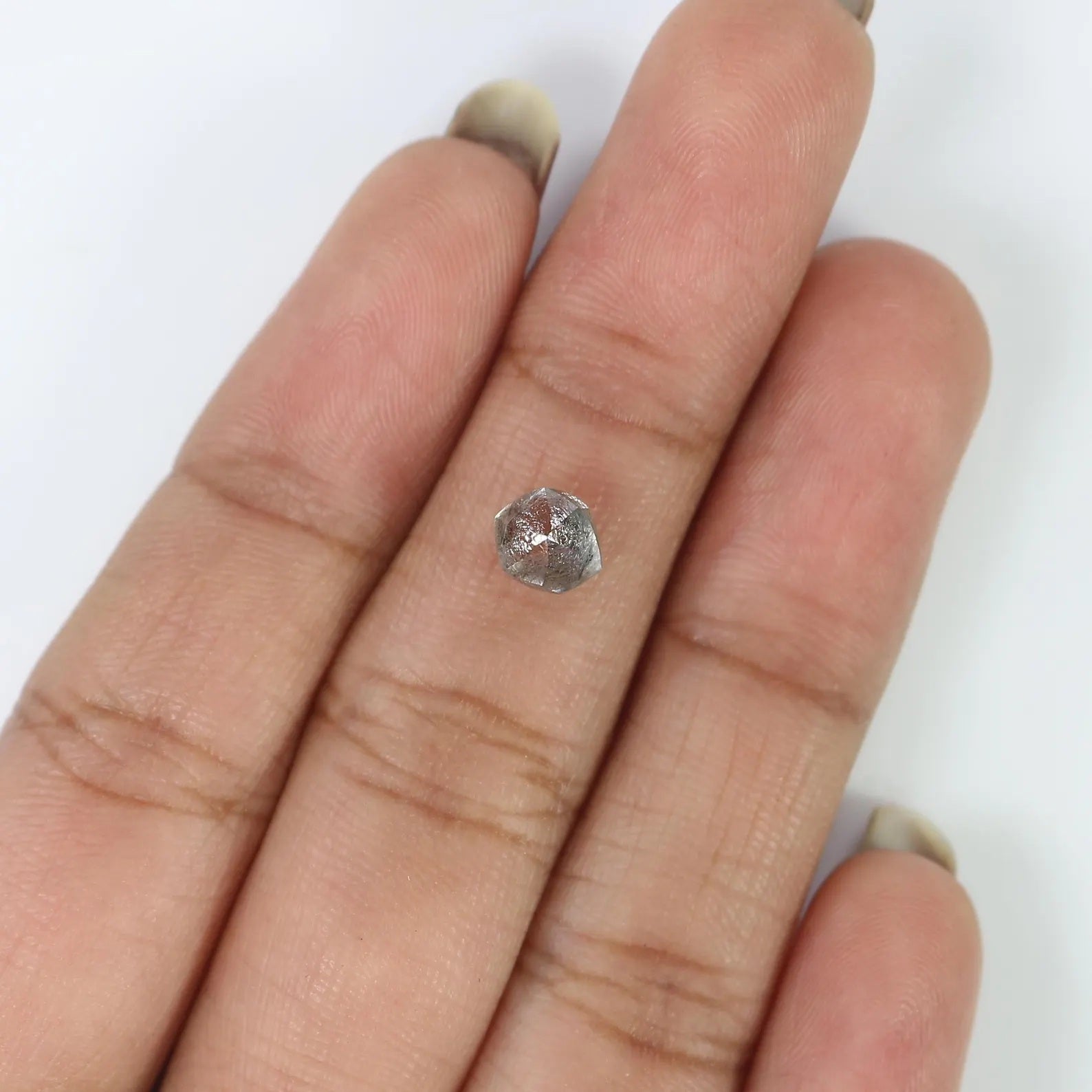 1.16 CT Natural Loose Rough Shape Diamond Salt And Pepper Rough Diamond 6.05 MM Natural Black Grey Color Irregular Cut Rough Diamond QN2523