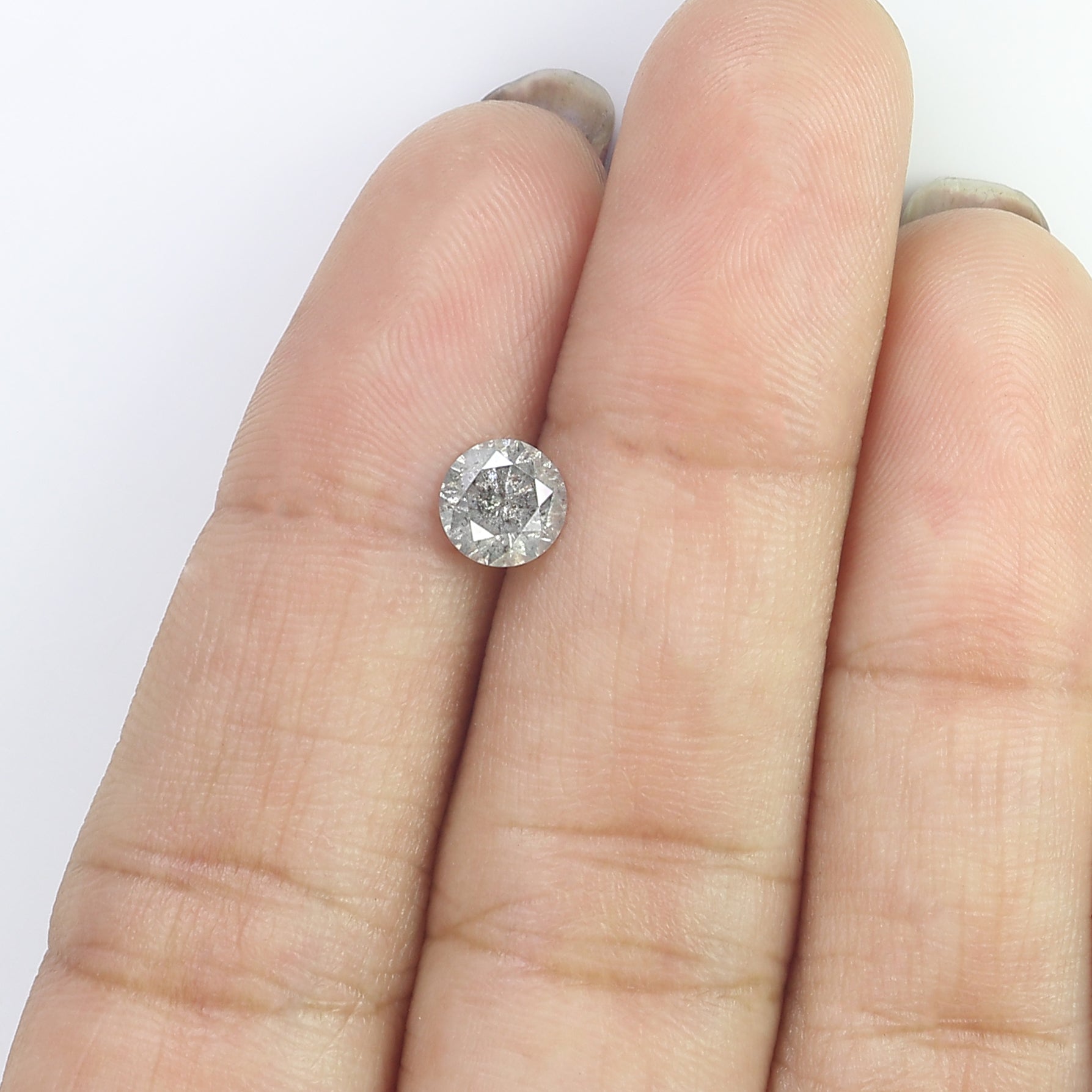 0.76 Ct Natural Loose Round Shape Diamond Salt And Pepper Round Cut Diamond 5.70 MM Natural Loose Diamond Round Brilliant Cut Diamond LQ5008