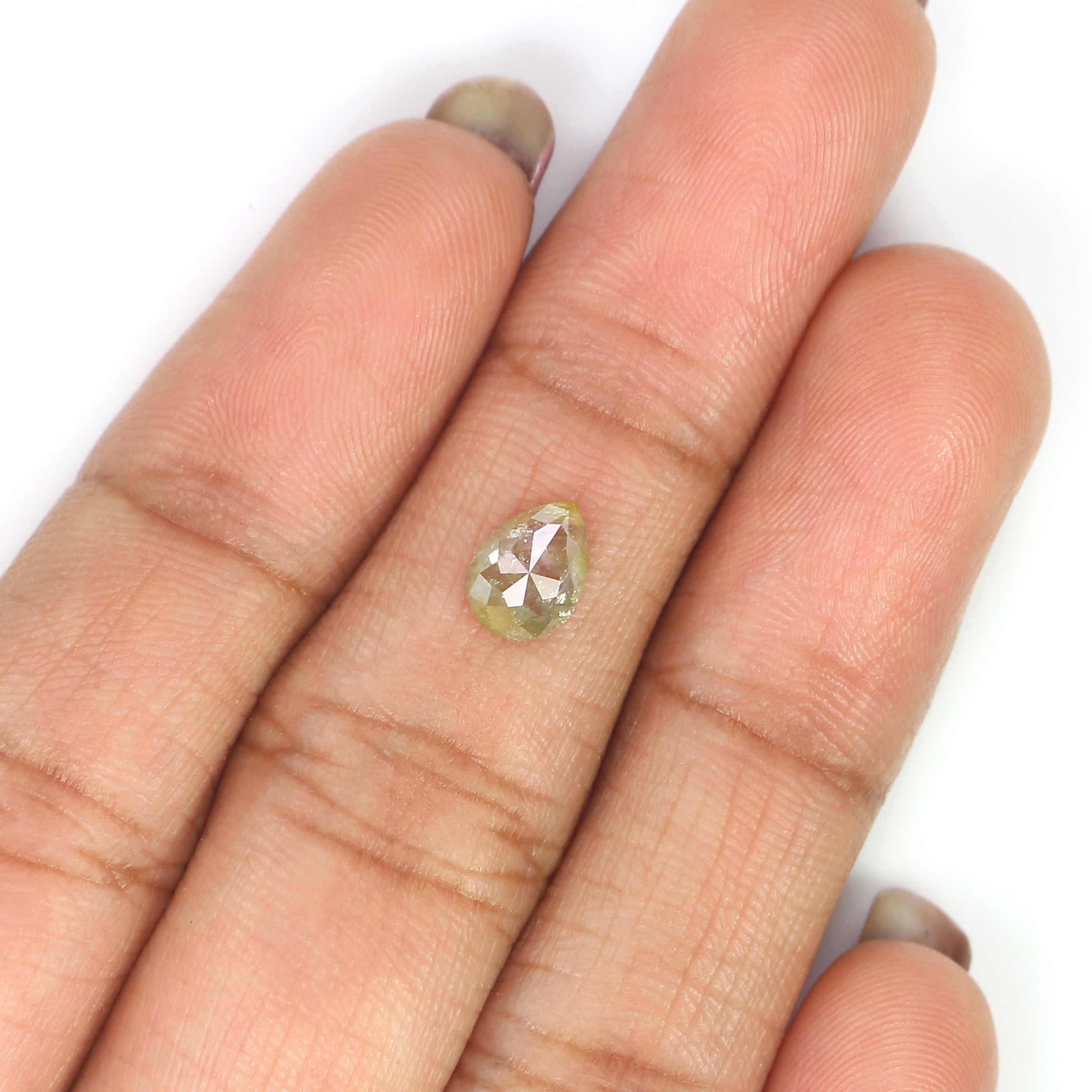 0.63 CT Natural Loose Pear Shape Diamond Yellow Color Pear Shape Diamond 6.75 MM Natural Loose Grey Diamond Pear Rose Cut Diamond LQ3087