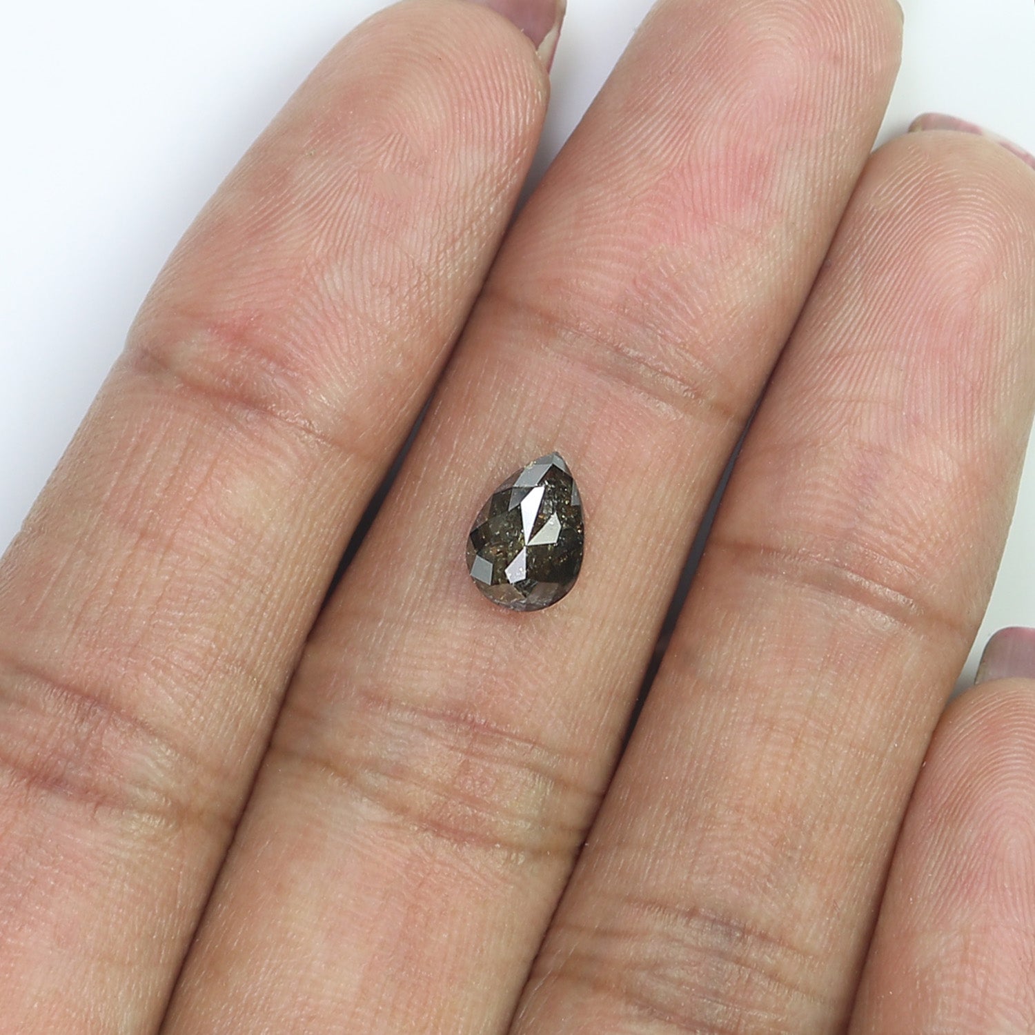 0.98 CT Natural Loose Pear Shape Diamond Brown Color Pear Cut Diamond 7.95 MM Natural Loose Brown Color Diamond Pear Rose Cut Diamond N2658