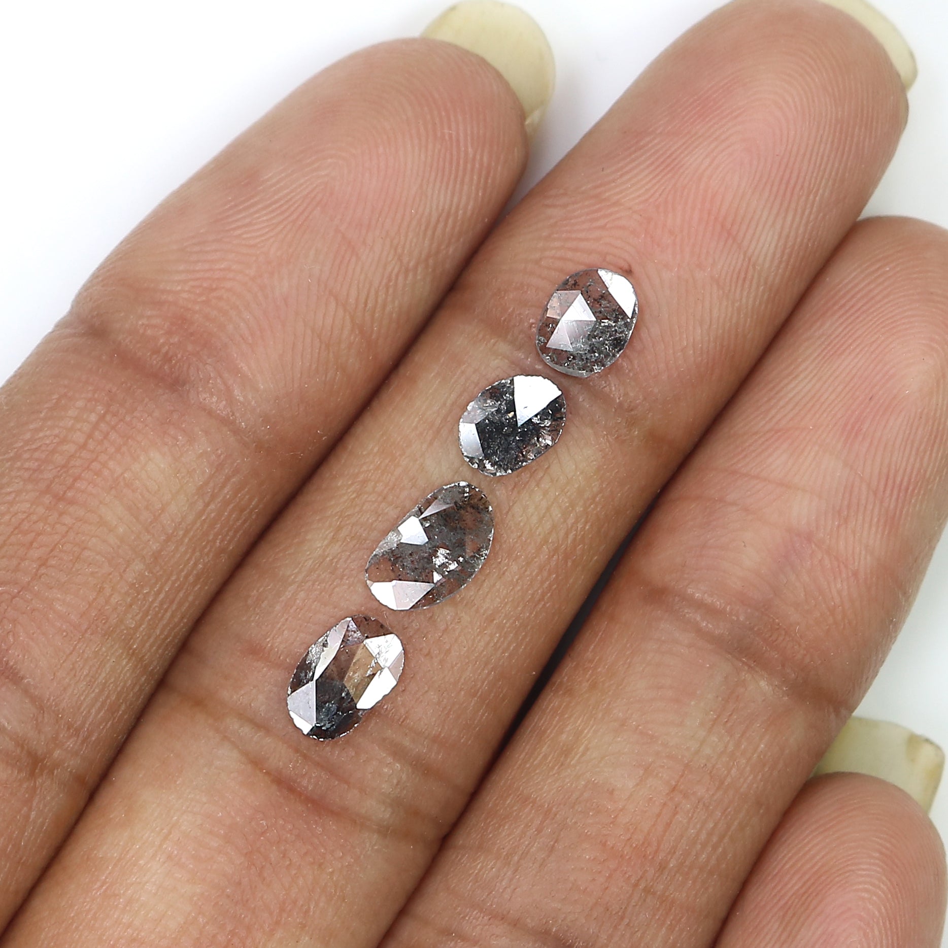 0.97 Ct Natural Loose Slice Cut Diamond Salt And Pepper Uncut Diamond 7.45 MM Natural Diamond Black Grey Color Irregular Cut Diamond LQ3089