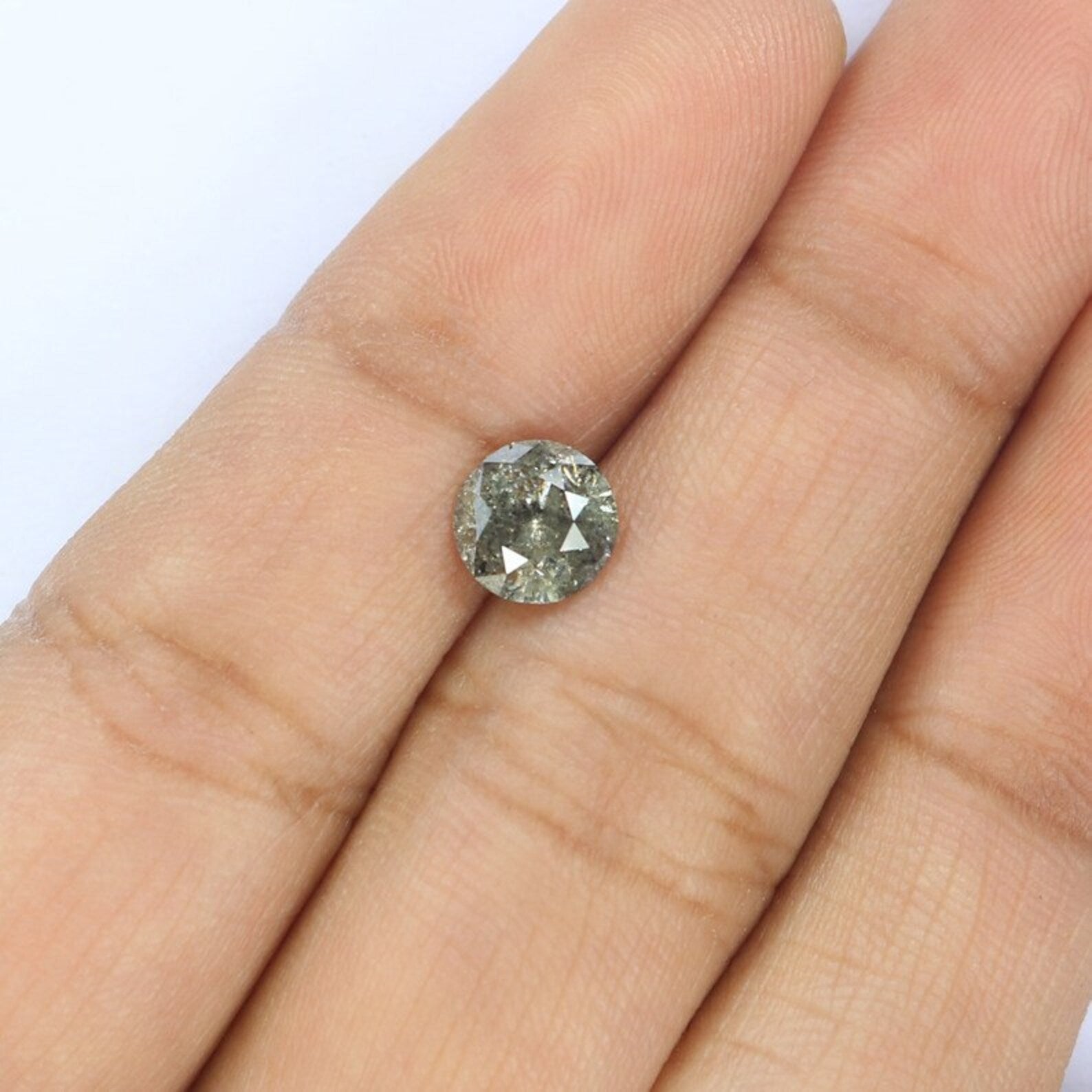 1.04 CT Natural Loose Round Diamond Salt And Pepper Round Diamond 6.20 MM Natural Loose Black Grey Color Round Brilliant Cut Diamond QN2192