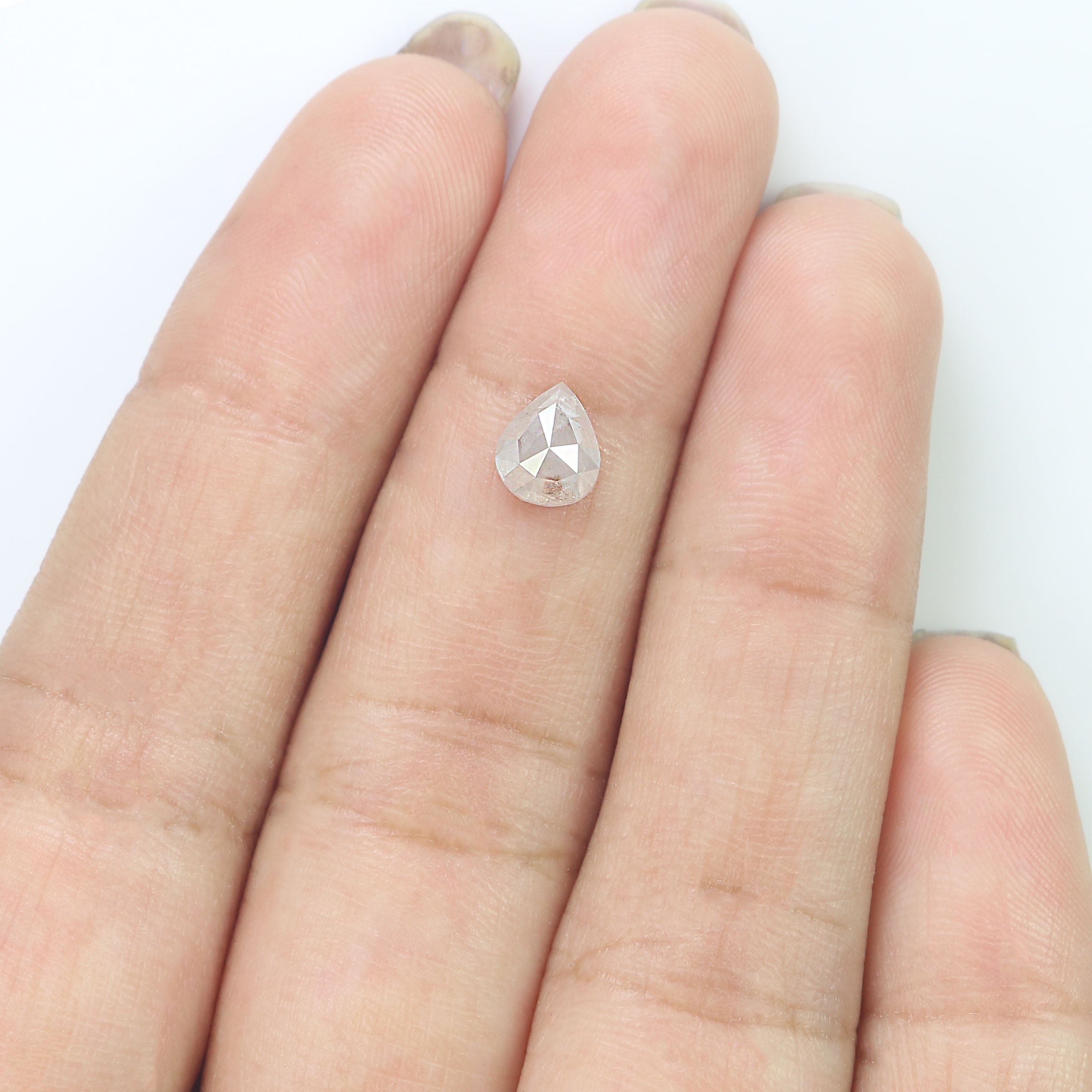 0.85 CT Natural Loose Pear Shape Diamond White Color Pear Cut Diamond 6.50 MM Natural Loose Grey Color Diamond Pear Rose Cut Diamond LQ8978