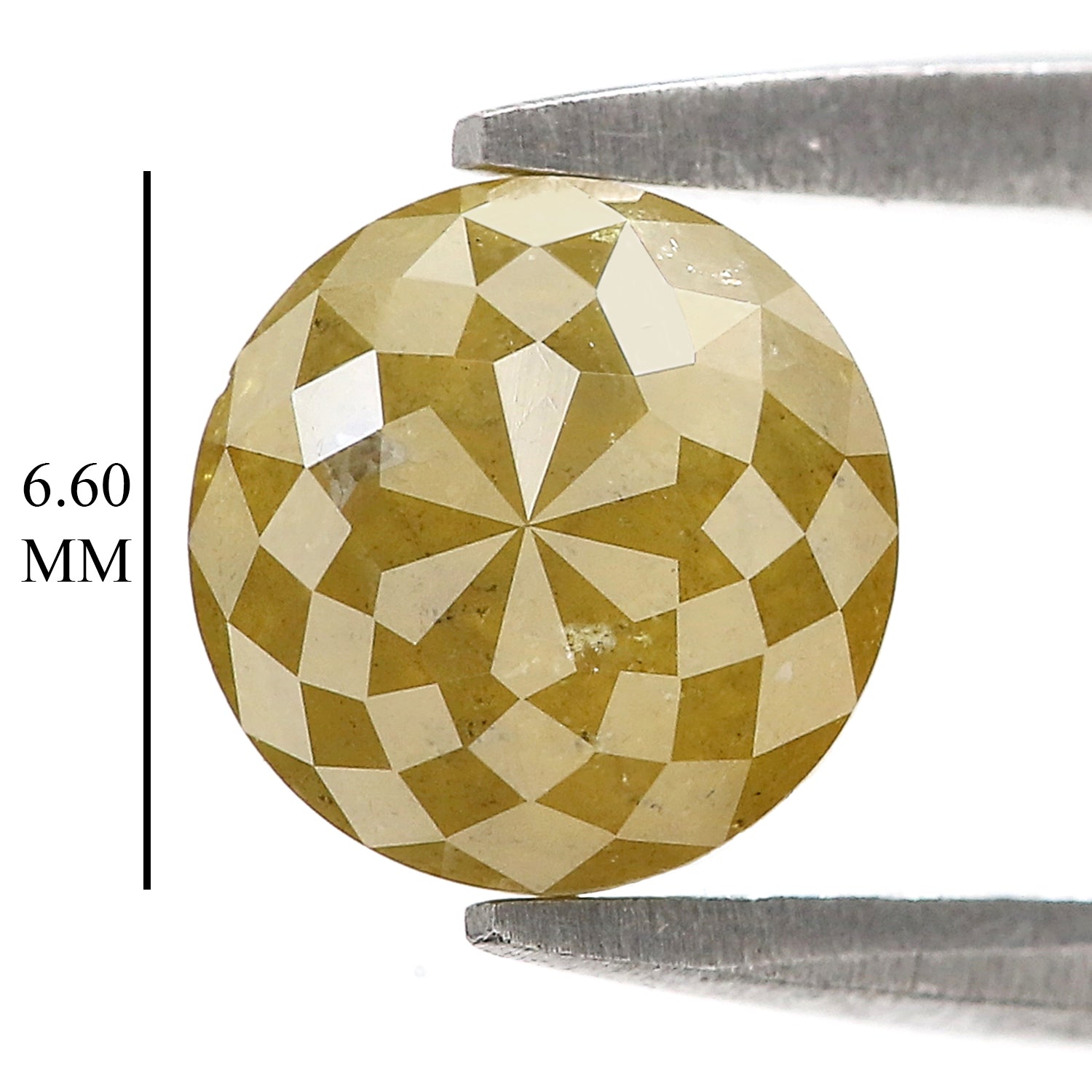 1.65 CT Natural Loose Round Rose Cut Diamond Yellow Color Round Shape Diamond 6.60 MM Natural Yellow Color Round Rose Cut Diamond LQ5279