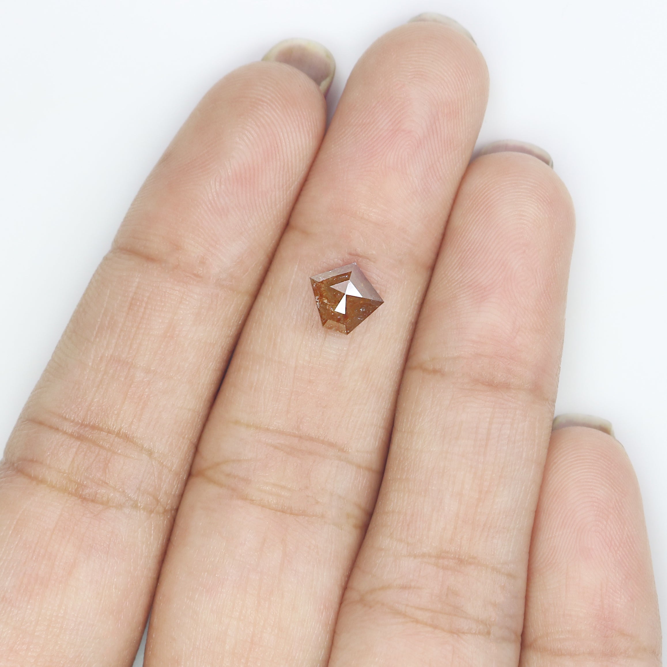 0.88 Ct Natural Loose Pentagon Shape Diamond Brown Color Pentagon Diamond 6.50 MM Natural Loose Brown Color Pentagon Rose Cut Diamond LQ9675