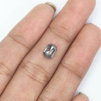 Natural Loose Emerald Diamond, Salt And Pepper Emerald Diamond, Natural Loose Diamond, Grey Emerald Diamond, 1.20 CT Emerald Shape KDL9570
