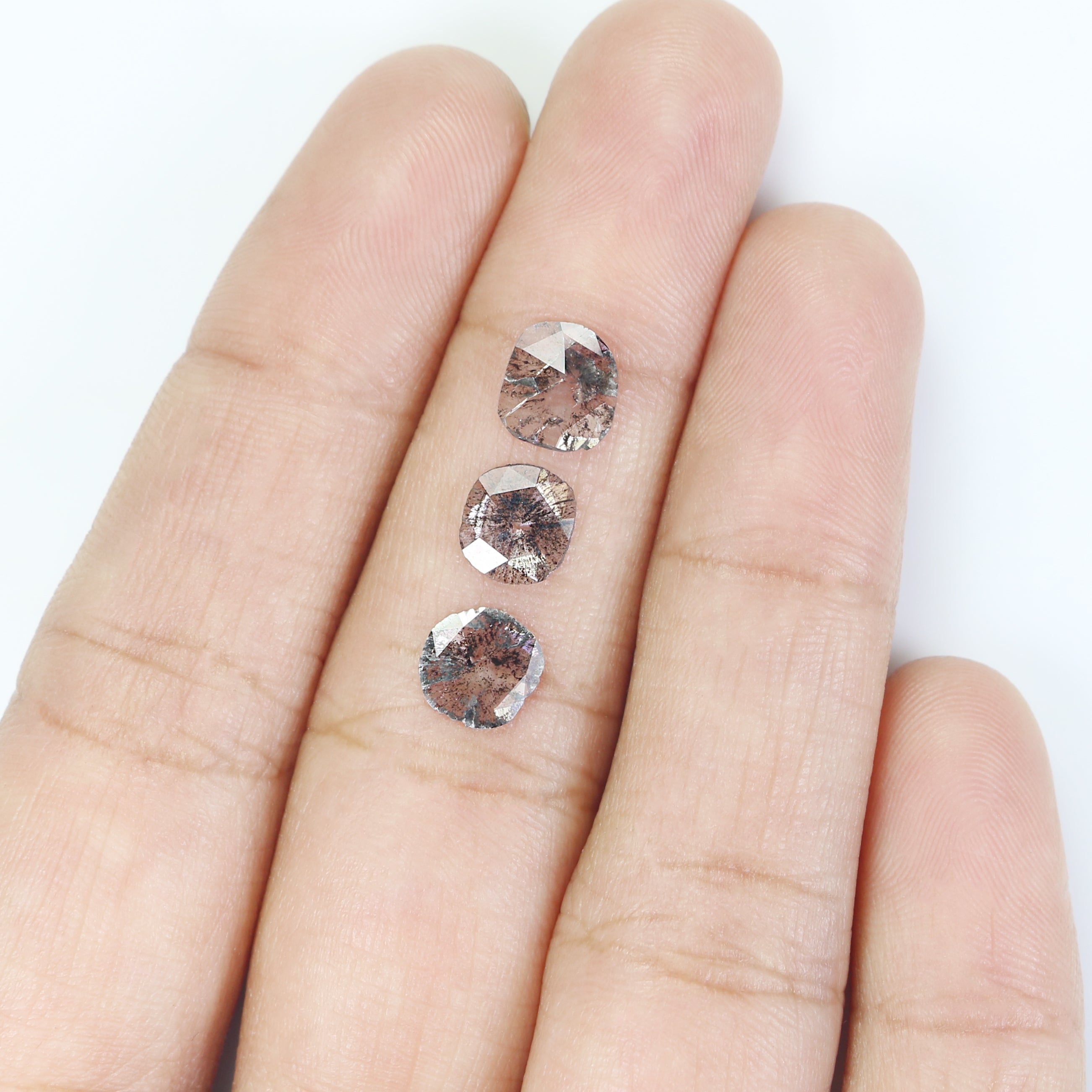 1.02 CT Natural Loose Slice Shape Diamond Salt And Pepper Slice Cut Diamond 7.00 MM Natural Black Grey Diamond Irregular Cut Diamond N2621