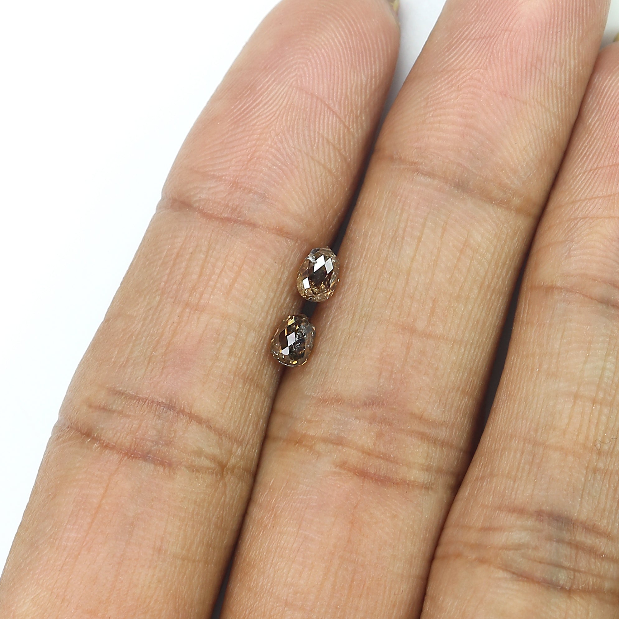 0.92 Ct Natural Loose Briolette Shape Diamond Brown Color Drop Diamond 4.50 MM Natural Loose Brown Color Briolette Rose Cut Diamond LQ9904