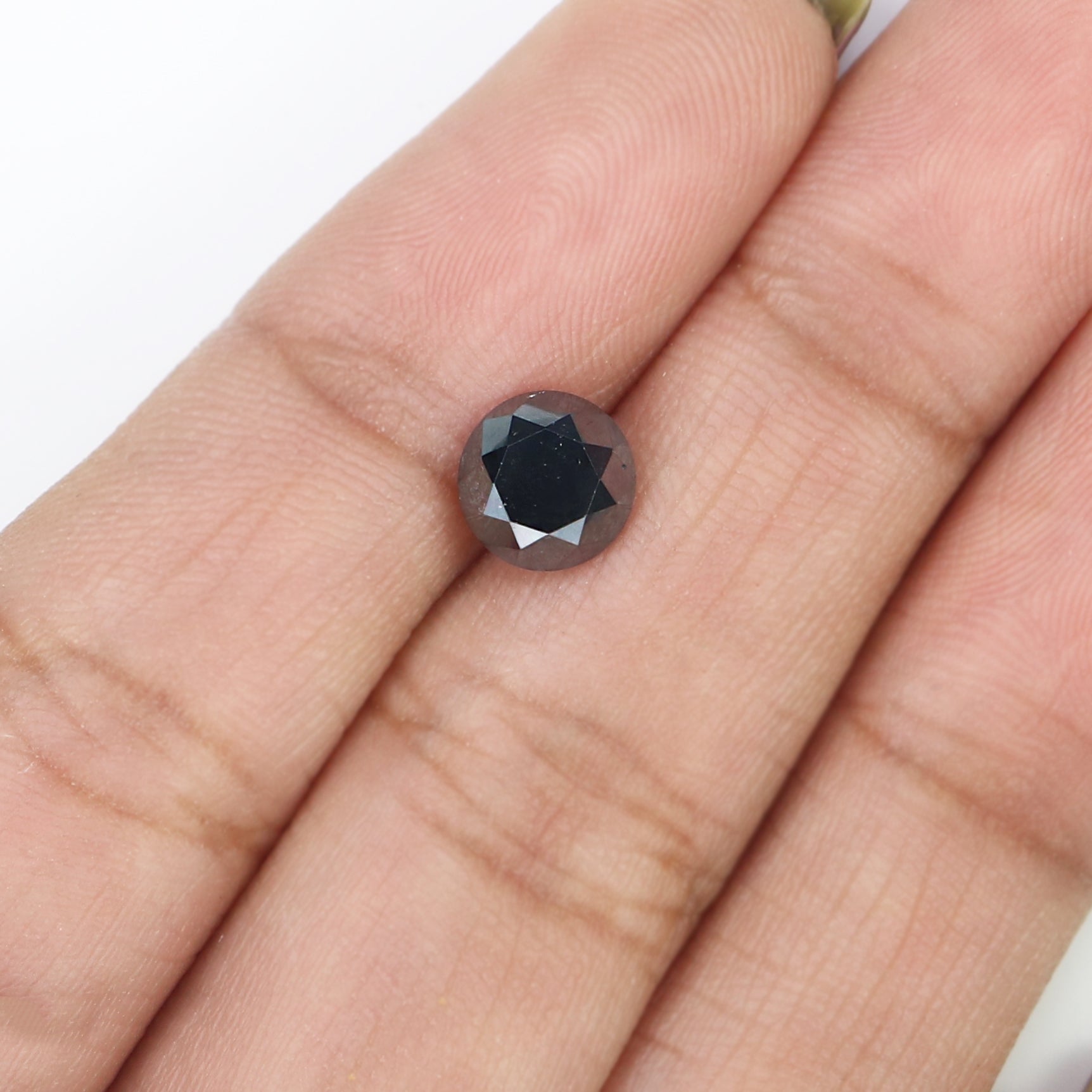 1.45 Ct Natural Loose Round Shape Diamond Black Color Diamond 6.60 MM Natural Loose Diamond Black Color Round Brilliant Cut Diamond LC16