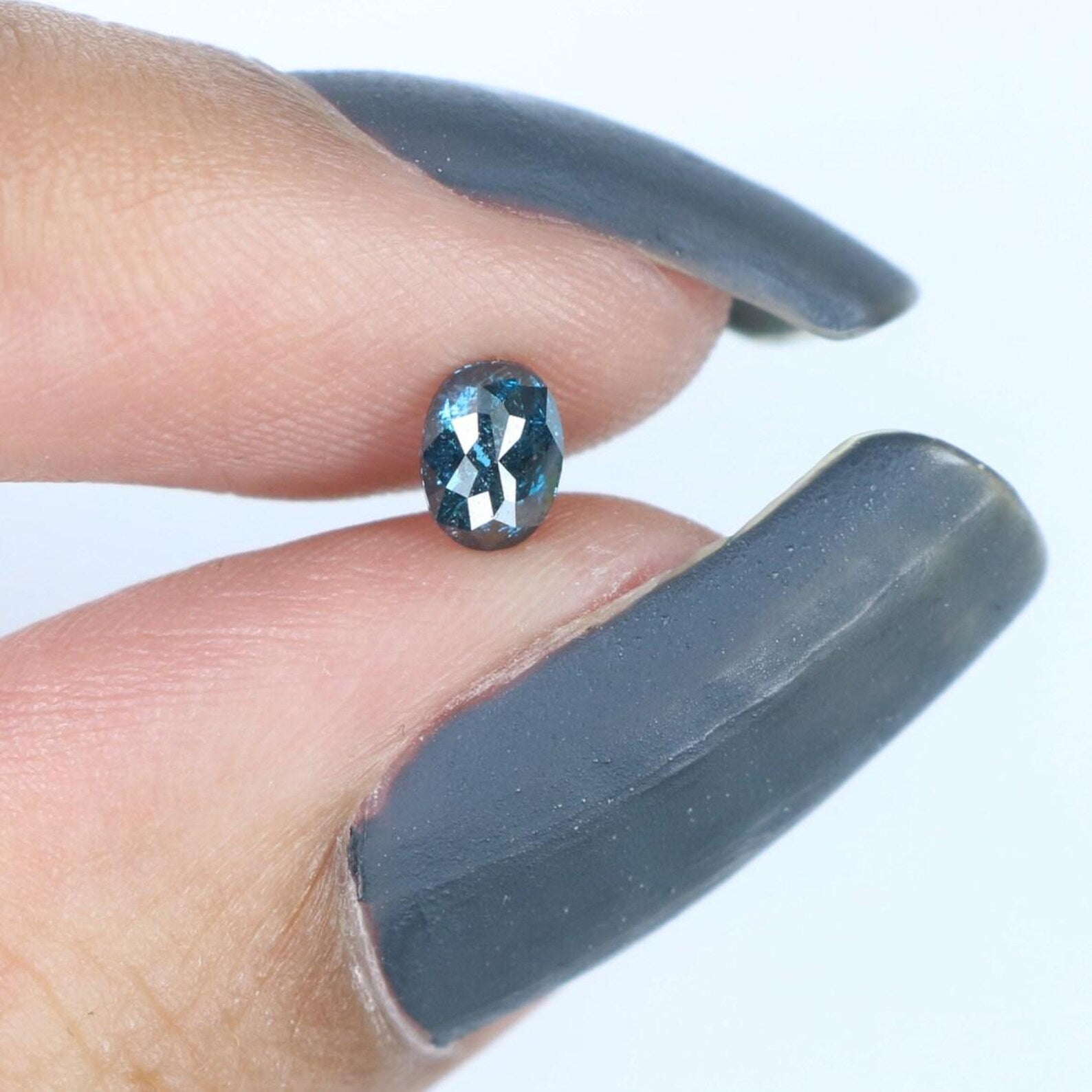 0.28 CT Natural Loose Oval Shape Diamond Blue Color Oval Cut Diamond 4.55 MM Natural Loose Blue Color Diamond Oval Rose Cut Diamond NQ348