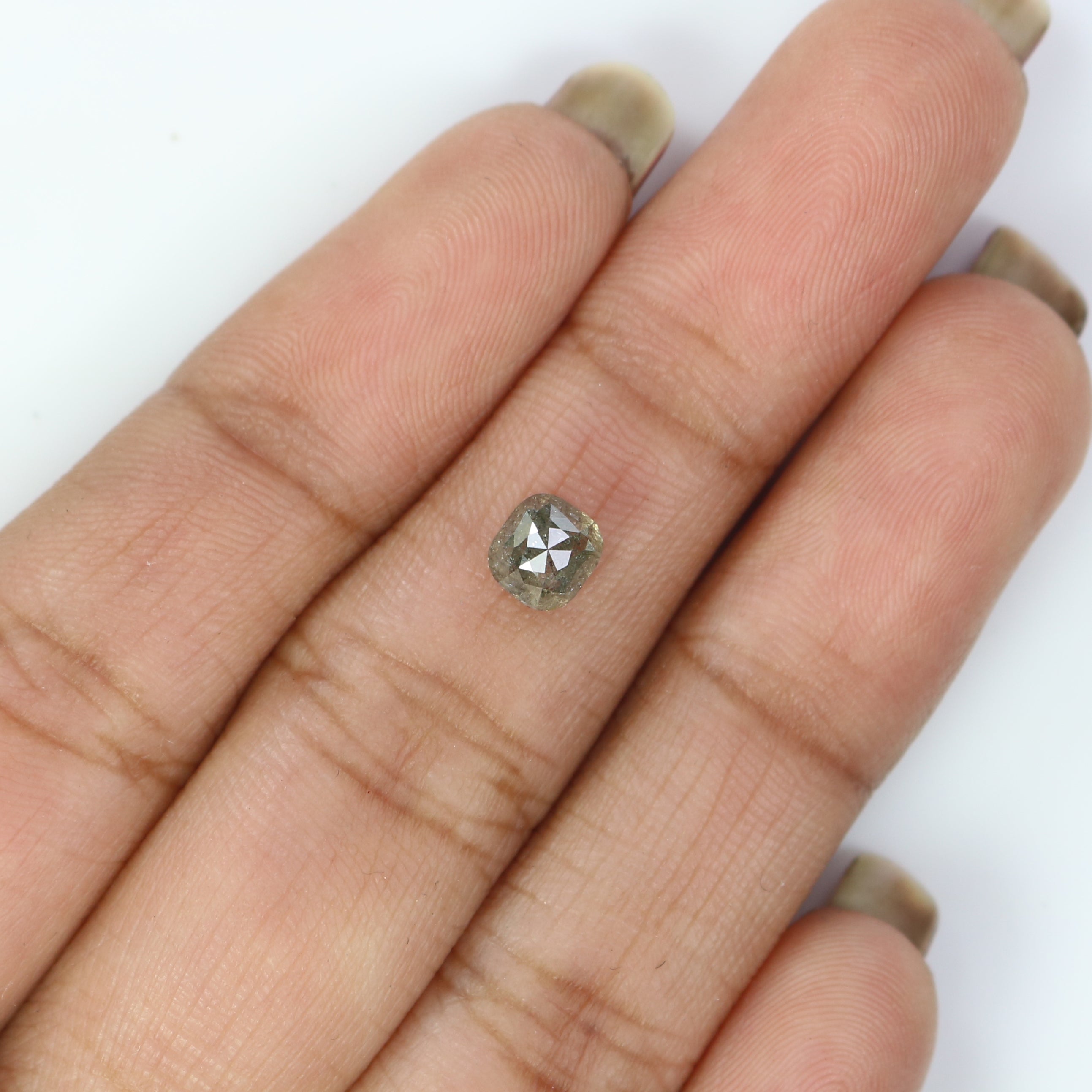 0.97 CT Natural Loose Cushion Shape Diamond Salt And Pepper Cushion Cut Diamond 5.10 MM Natural Grey Color Cushion Rose Cut Diamond LQB2860