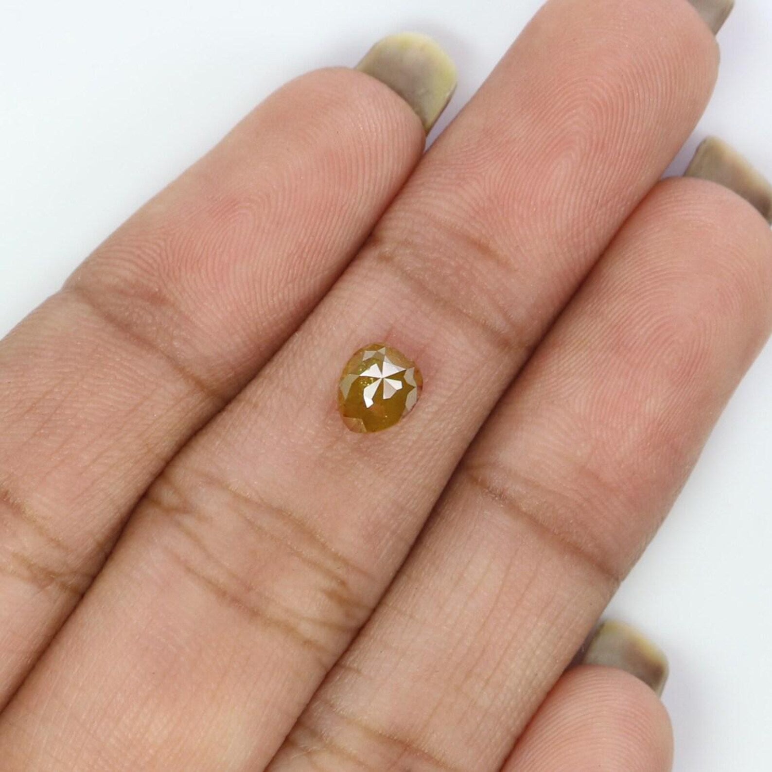 0.77 CT Natural Loose Heart Shape Diamond Yellow Color Heart Cut Diamond 5.65 MM Natural Loose Yellow Color Heart Rose Cut Diamond NQ2387