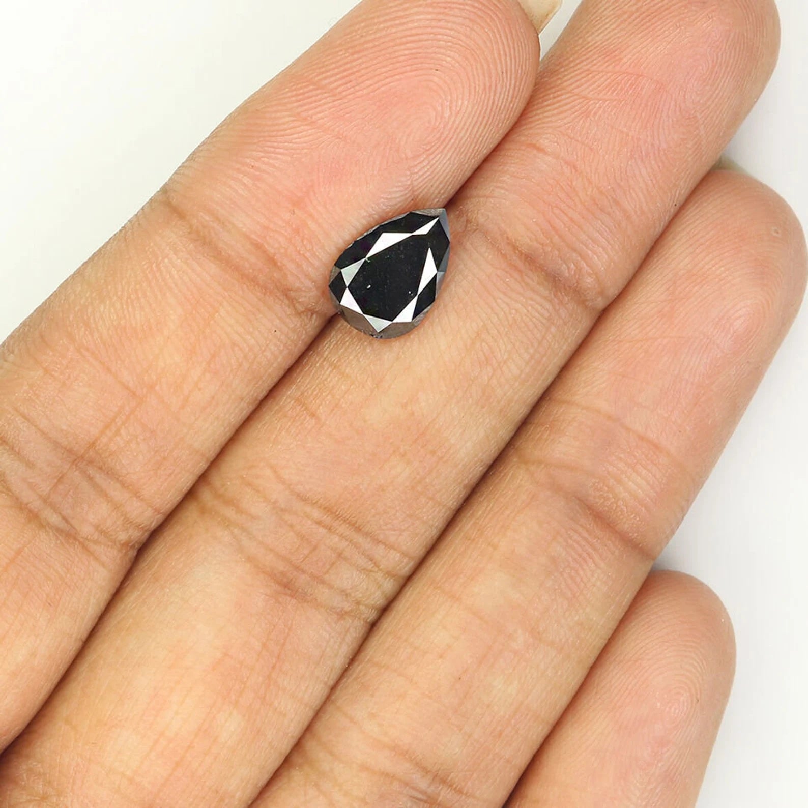 1.97 CT Natural Loose Pear Shape Diamond Black Color Pear Cut Diamond 9.65 MM Natural Loose Diamond Pear Brilliant Cut Diamond QN1542