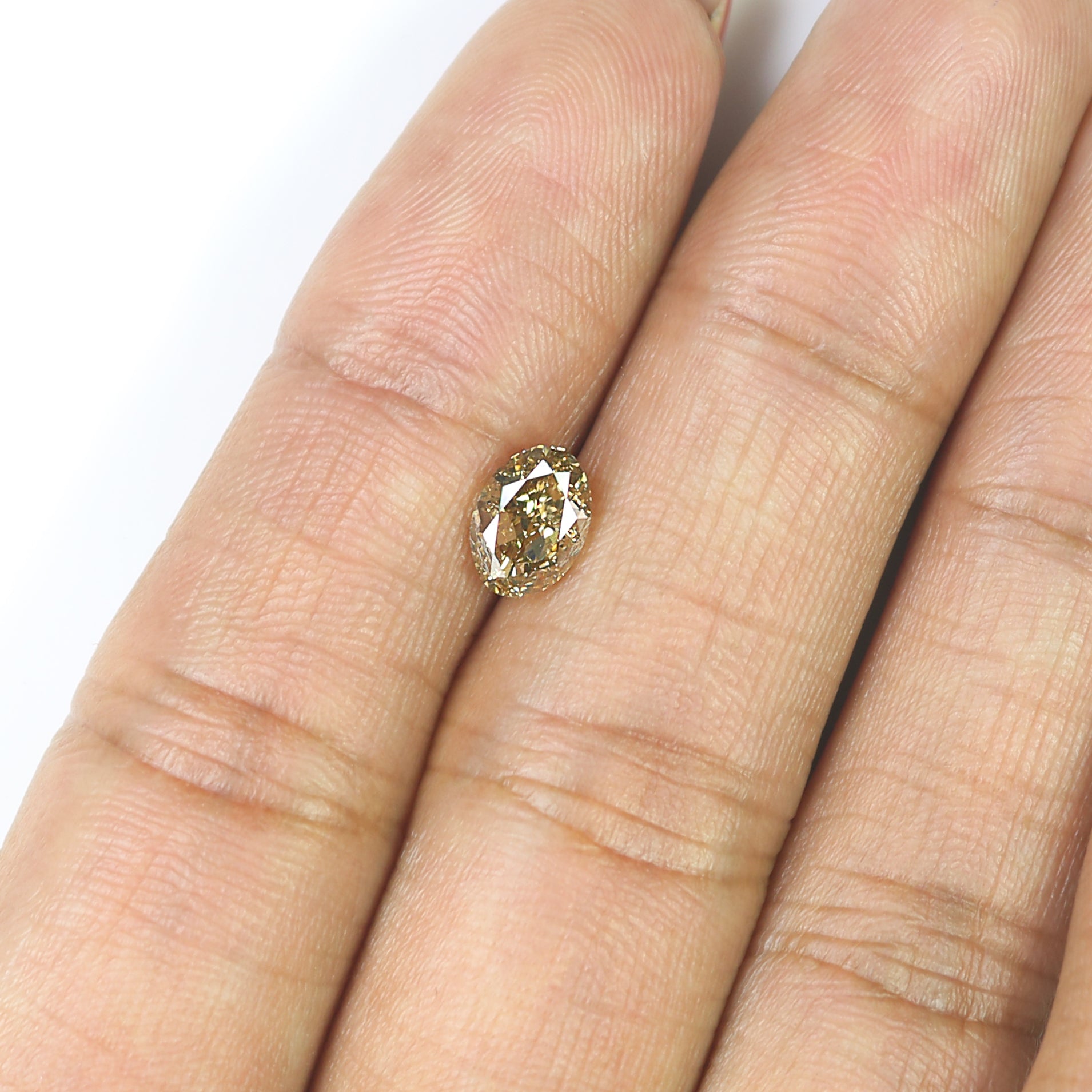 1.12 CT Natural Loose Oval Shape Diamond Green Color Oval Cut Diamond 7.25 MM Natural Loose Diamond Brown Oval Brilliant Cut Diamond L3598