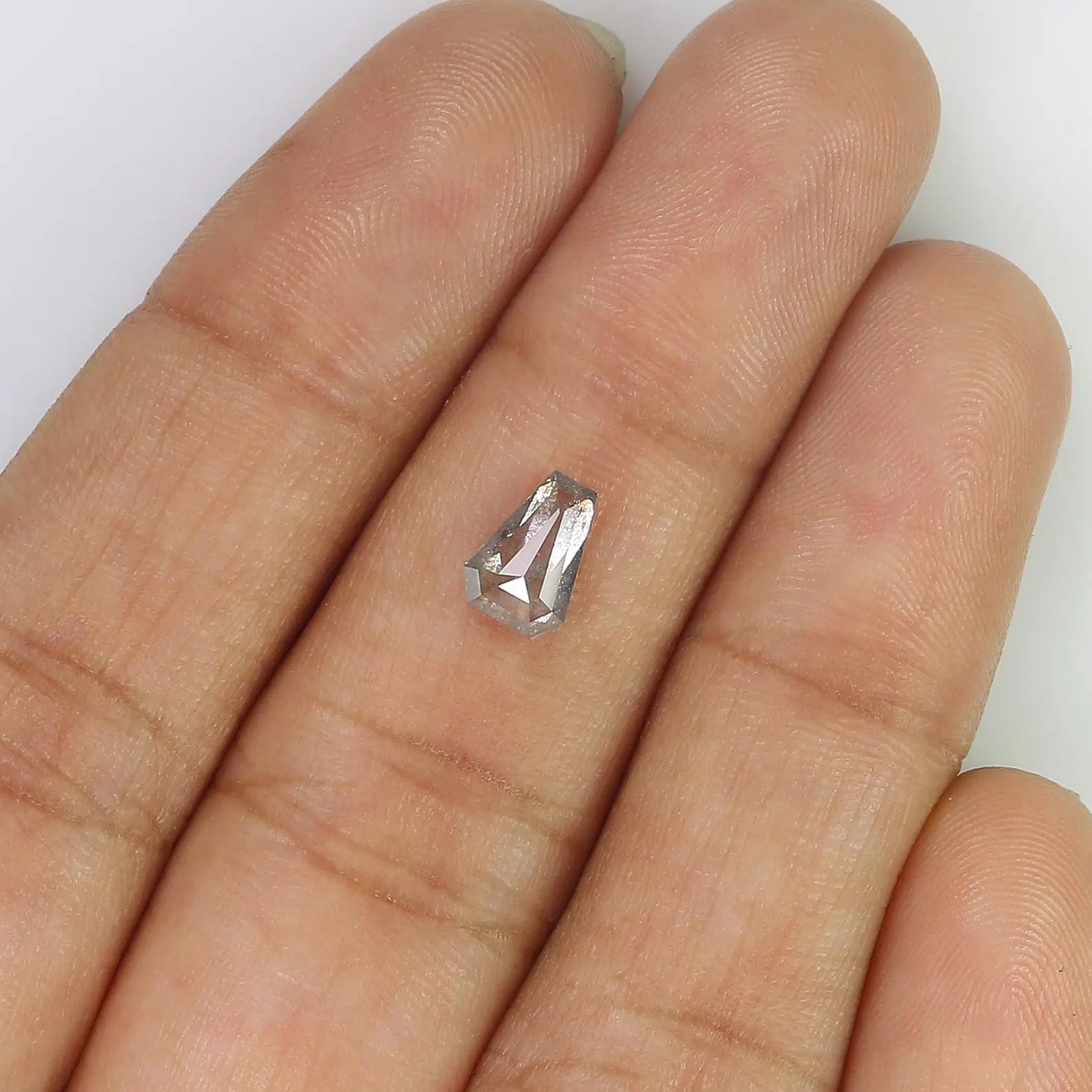 0.75 Ct Natural Loose Coffin Shape Diamond Grey Color Coffin Shape Diamond 7.00 MM Natural Diamond Grey Color Coffin Rose Cut Diamond QN1248