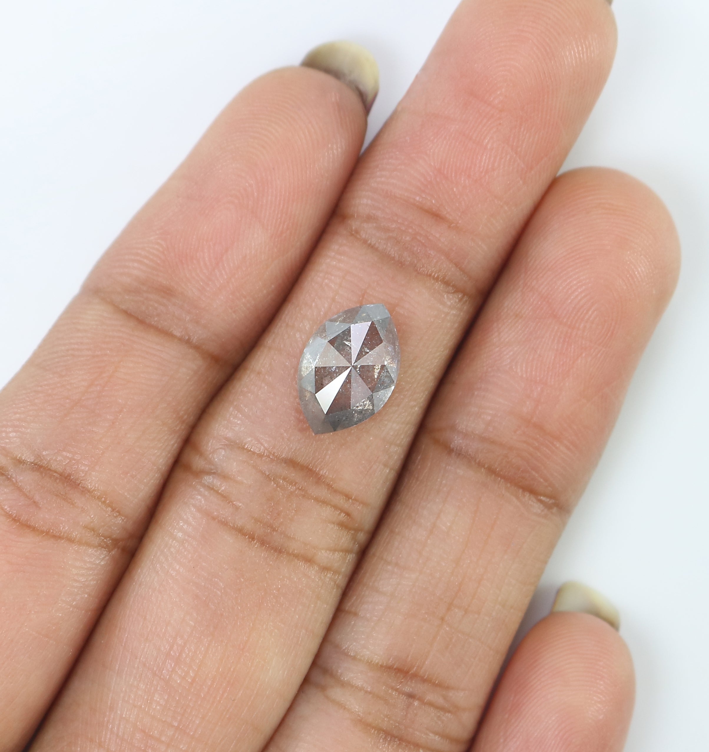2.04 CT Natural Loose Marquise Shape Diamond Salt And Pepper Marquise Rose Cut Diamond 10.45 MM Black Grey Color Marquise Cut Diamond LC39
