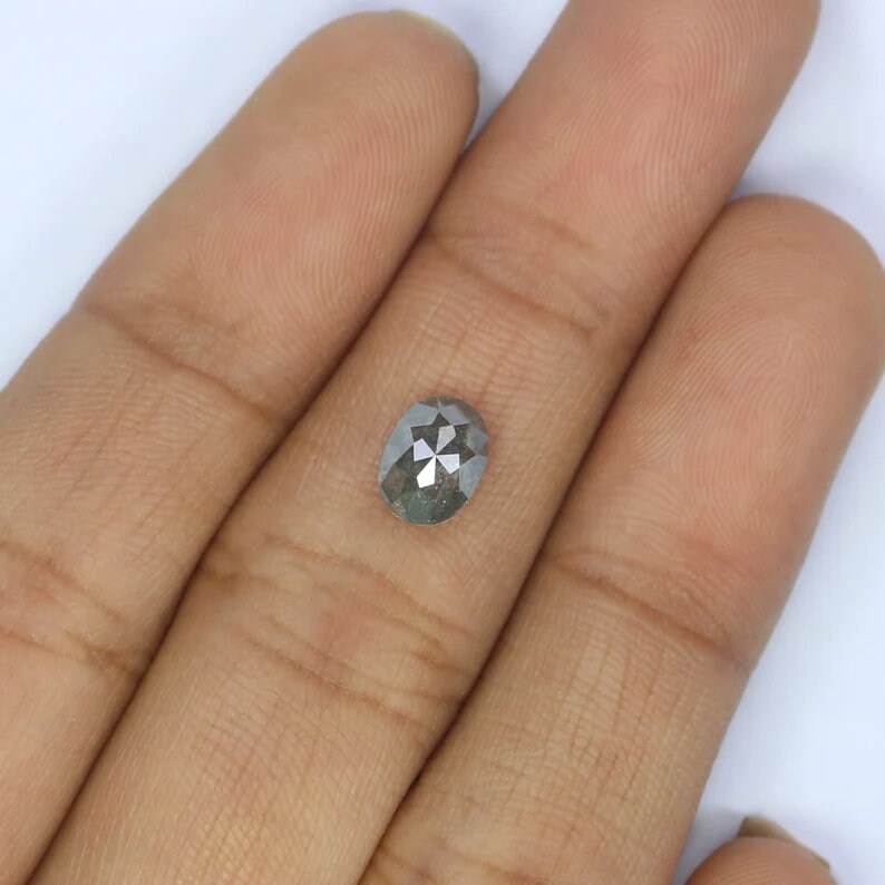 1.00 CT Natural Loose Oval Shape Diamond Salt And Pepper Oval Cut Diamond 6.90 MM Natural Loose Diamond Oval Shape Rose Cut Diamond NQ1349
