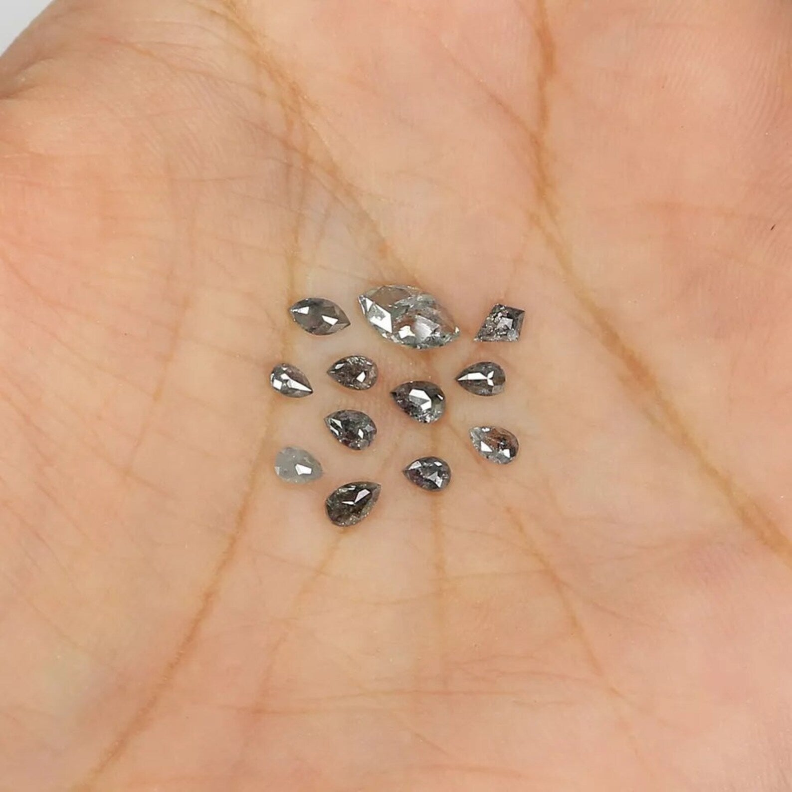 1.03 Ct Natural Loose Mix Shape Diamond Salt And Pepper Mix Shape Diamond 2.70 MM Natural Black Grey Color Mix Shape Rose Cut Diamond NQ2433
