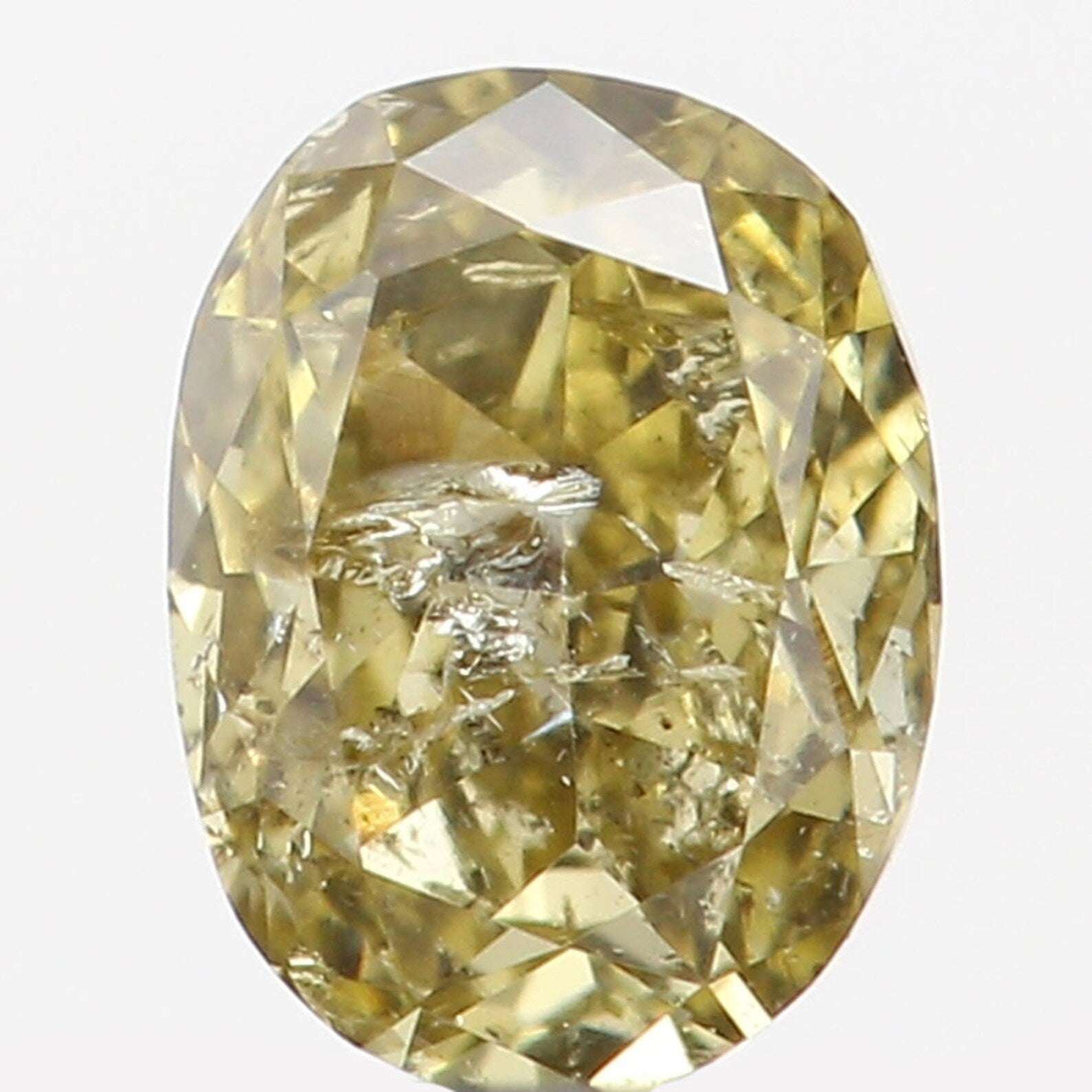 0.15 Ct Natural Loose Diamond Oval Green Color I2 Clarity 3.90 MM N7264