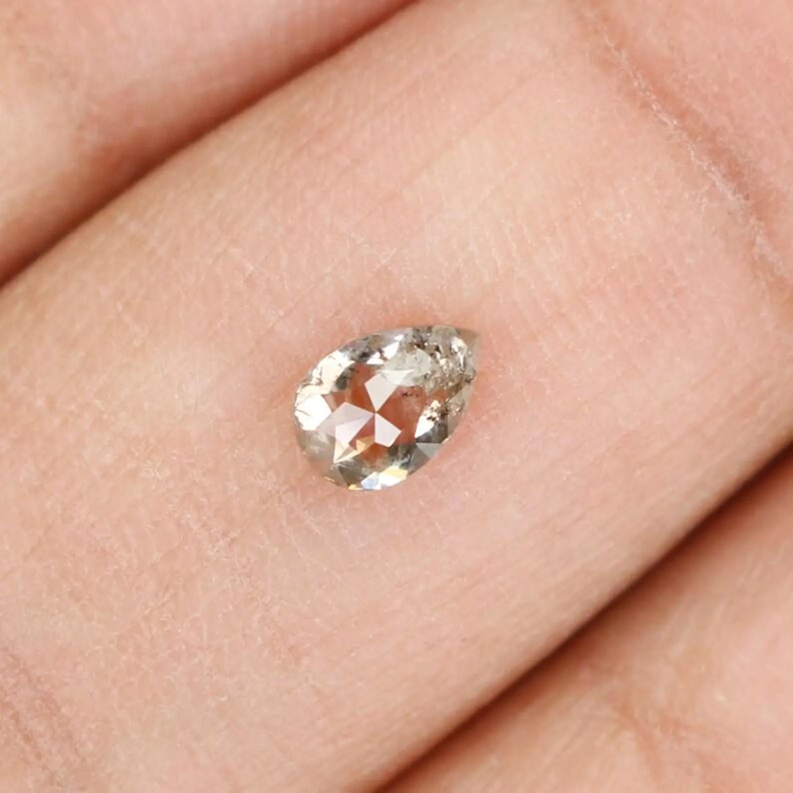 0.34 Ct Natural Loose Pear Shape Diamond Brown Color Pear Cut Diamond 5.20 MM Natural Loose Brown Color Diamond Pear Rose Cut Diamond NQ1018