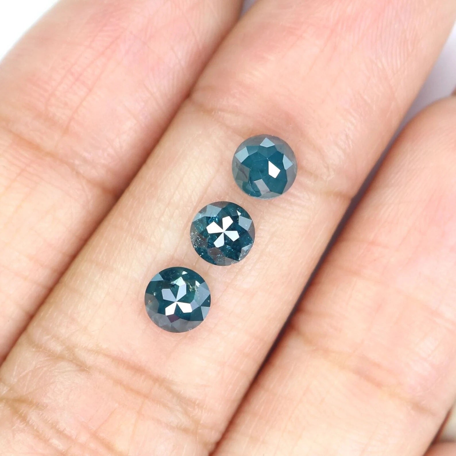 1.67 CT Natural Loose Round Shape Diamond Blue Color Round Diamond 4.60 MM Natural Loose Diamond Blue Color Round Rose Cut Diamond NQ2058