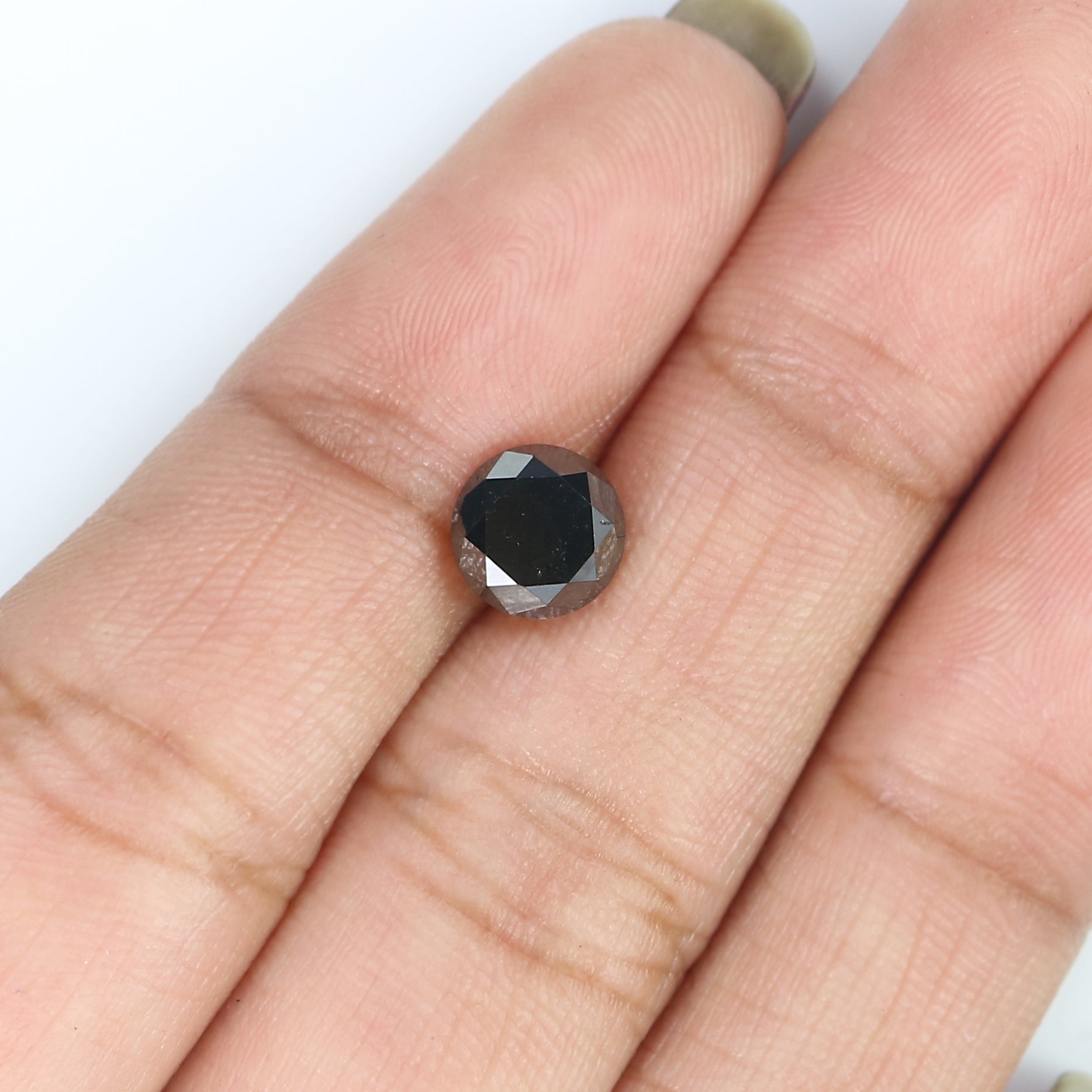 1.43 Ct Natural Loose Round Shape Diamond Black Color Diamond 6.55 MM Natural Loose Diamond Black Color Round Brilliant Cut Diamond LC14