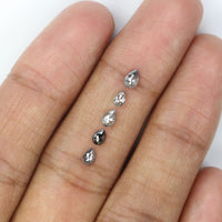 Natural Loose Pear Diamond, Salt And Pepper Pear Diamond, Natural Loose Diamond, Pear Rose Cut Diamond, 0.56 CT Pear Cut Diamond KR2665