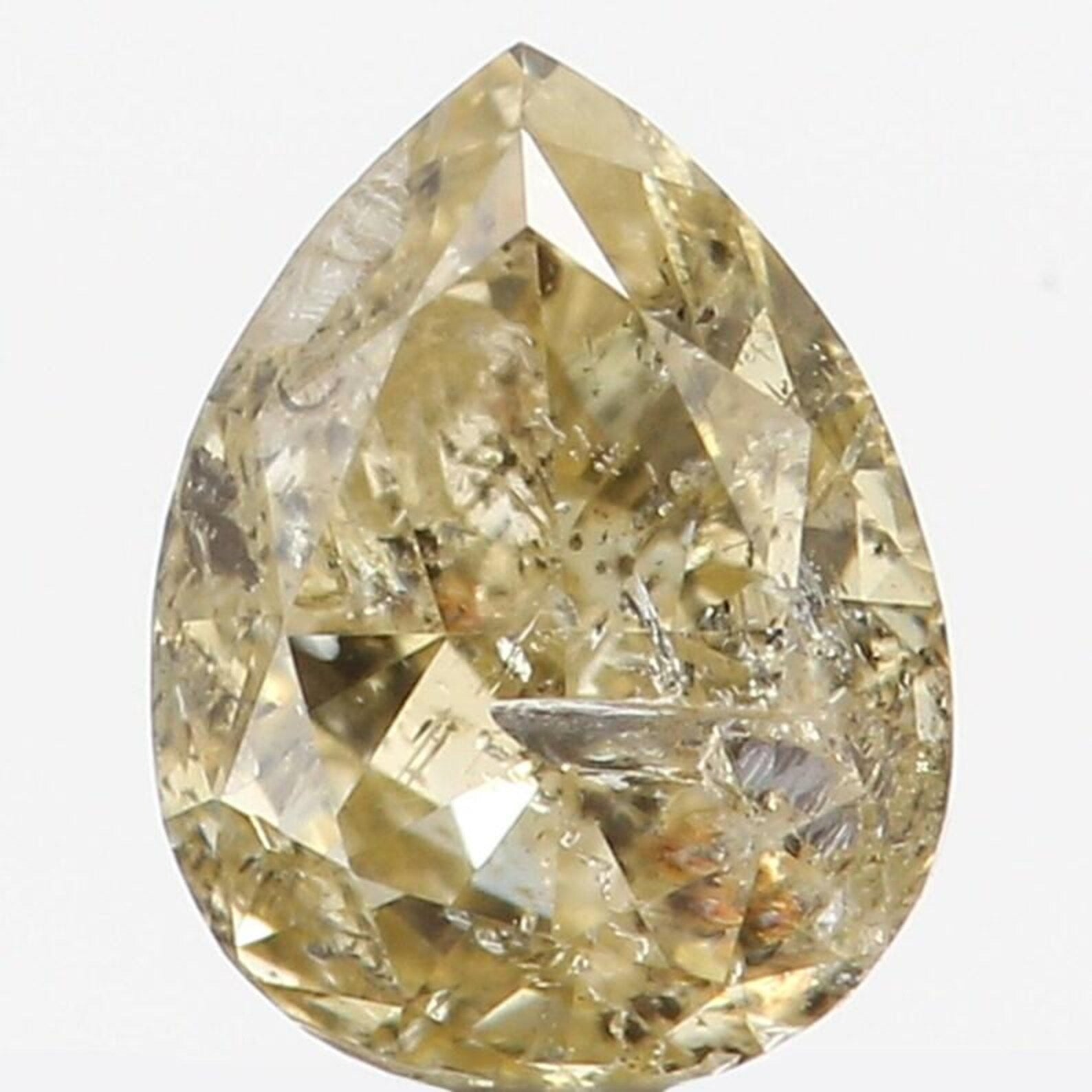 0.21 CT Natural Loose Pear Shape Diamond Yellow Color Pear Cut Diamond 4.10 MM Natural Loose Yellow Color Pear Brilliant Cut Diamond QN7421