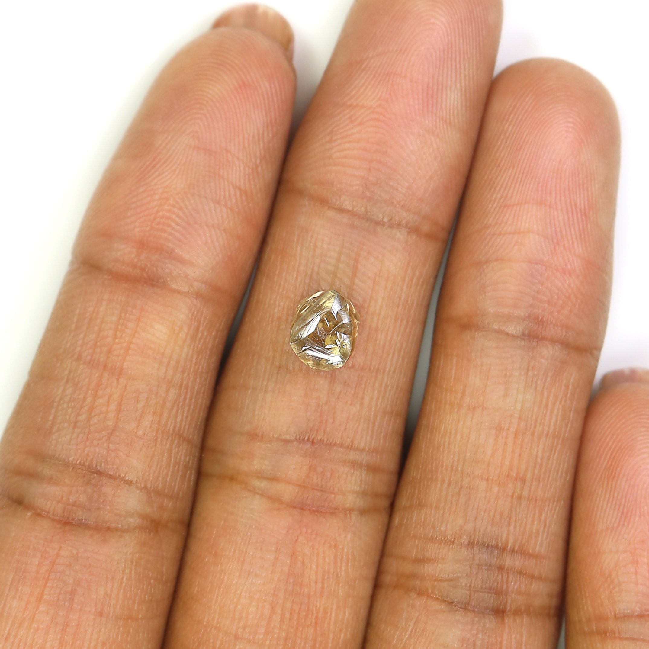 1.94 CT Natural Loose Rough Shape Diamond Brown Color Irregular Cut Diamond 7.40 MM Natural Loose Brown Color Rough UnCut Diamond L3531