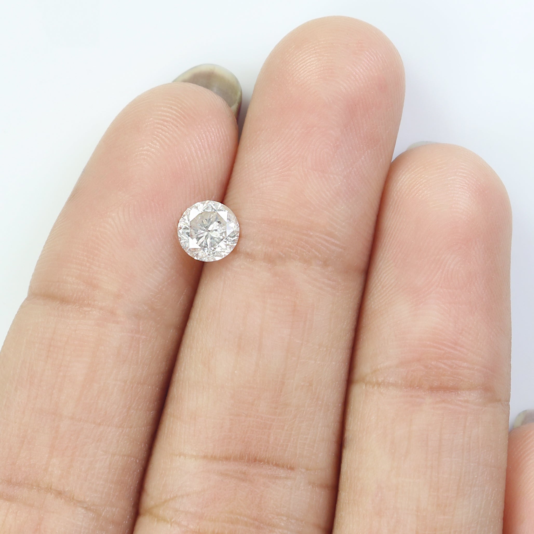0.61 CT Natural Loose Round Shape Diamond Salt And Pepper Round Diamond 5.20 MM Natural Gray Color Diamond Round Brilliant Cut Diamond N2610