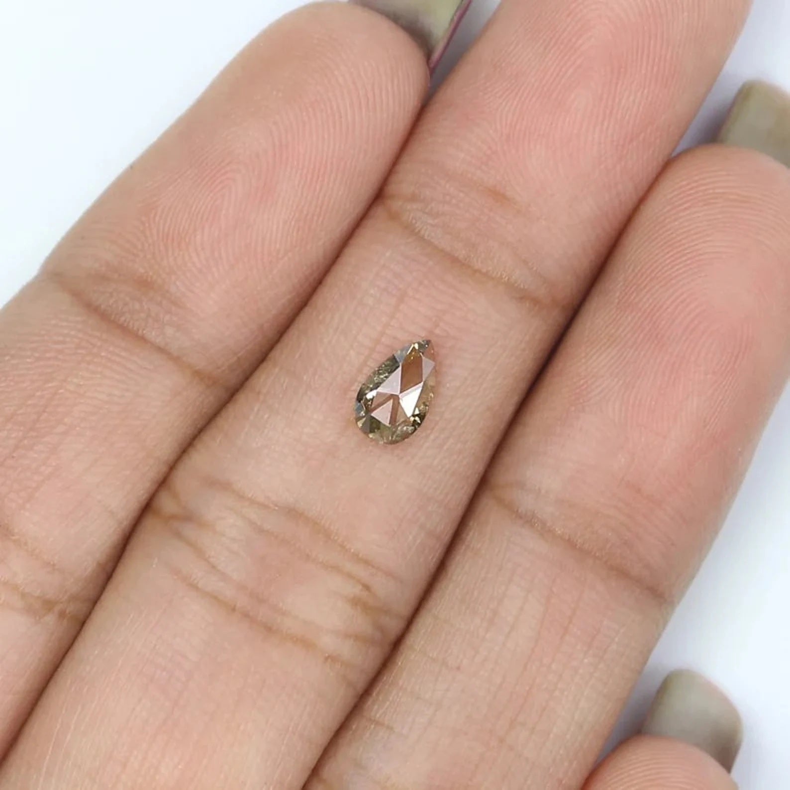 0.33 CT Natural Loose Pear Shape Diamond Brown Color Pear Cut Diamond 6.10 MM Natural Loose Diamond Brown Color Pear Rose Cut Diamond NQ6996