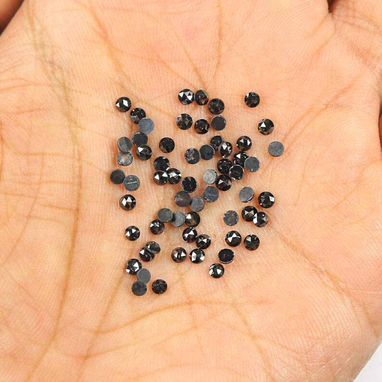 2.71 CT Natural Loose Round Shape Diamond Black Color Round Diamond 2.10 MM Natural Diamond Black Color Round Rose Cut Diamond NQB1809