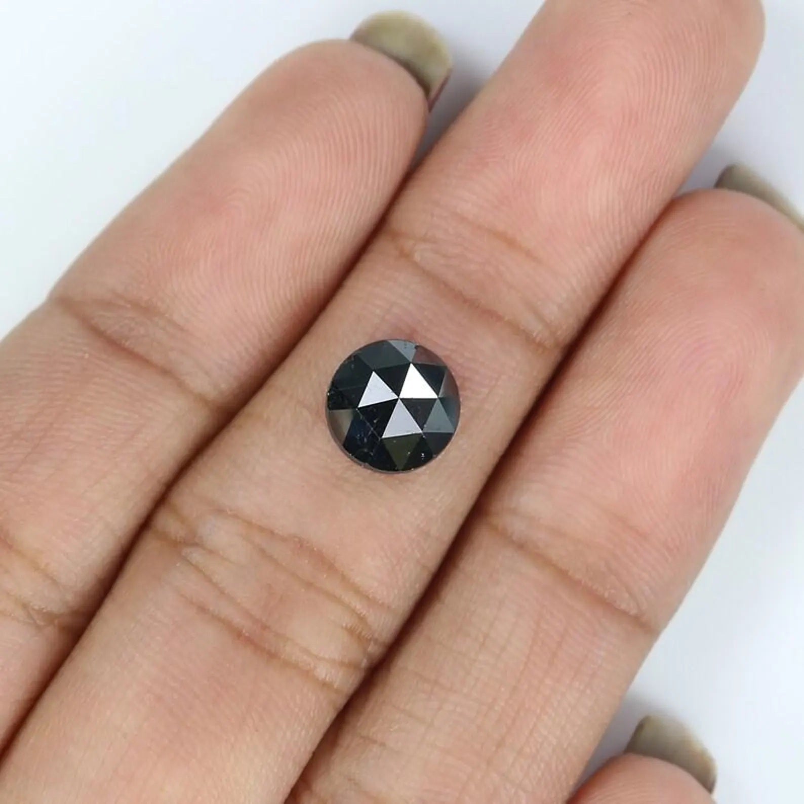 1.56 Ct Natural Loose Round Shape Diamond Black Color Round Cut Diamond 7.35 MM Natural Diamond Black Color Round Rose Cut Diamond NQ1680