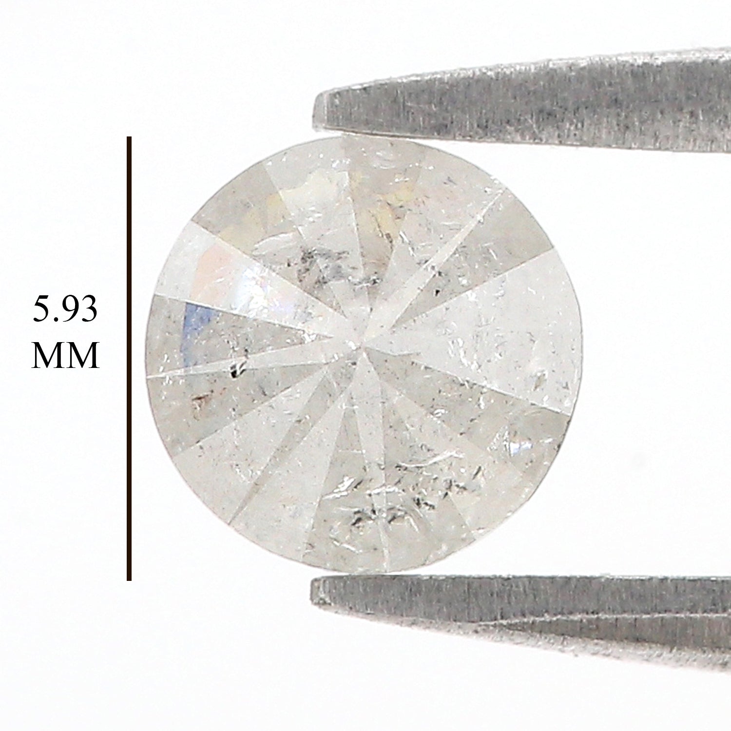 Natural Round Salt and Pepper Diamond 0.86 CT Loose Brilliant Cut Grey Color Stone 5.95 MM Rustic Diamond For Custom Engagement Ring L3619