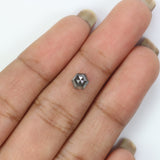 Natural Loose Hexagon Diamond, Salt And Pepper Hexagon Diamond, Natural Loose Diamond, Hexagon Rose Cut Diamond, 0.88 CT Hexagon Shape KDL2859