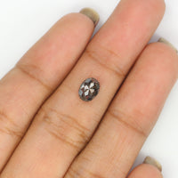 Natural Loose Oval Diamond, Salt And Pepper Oval Diamond, Natural Loose Diamond, Oval Rose Cut Diamond, 0.78 CT Oval Shape Diamond L2958