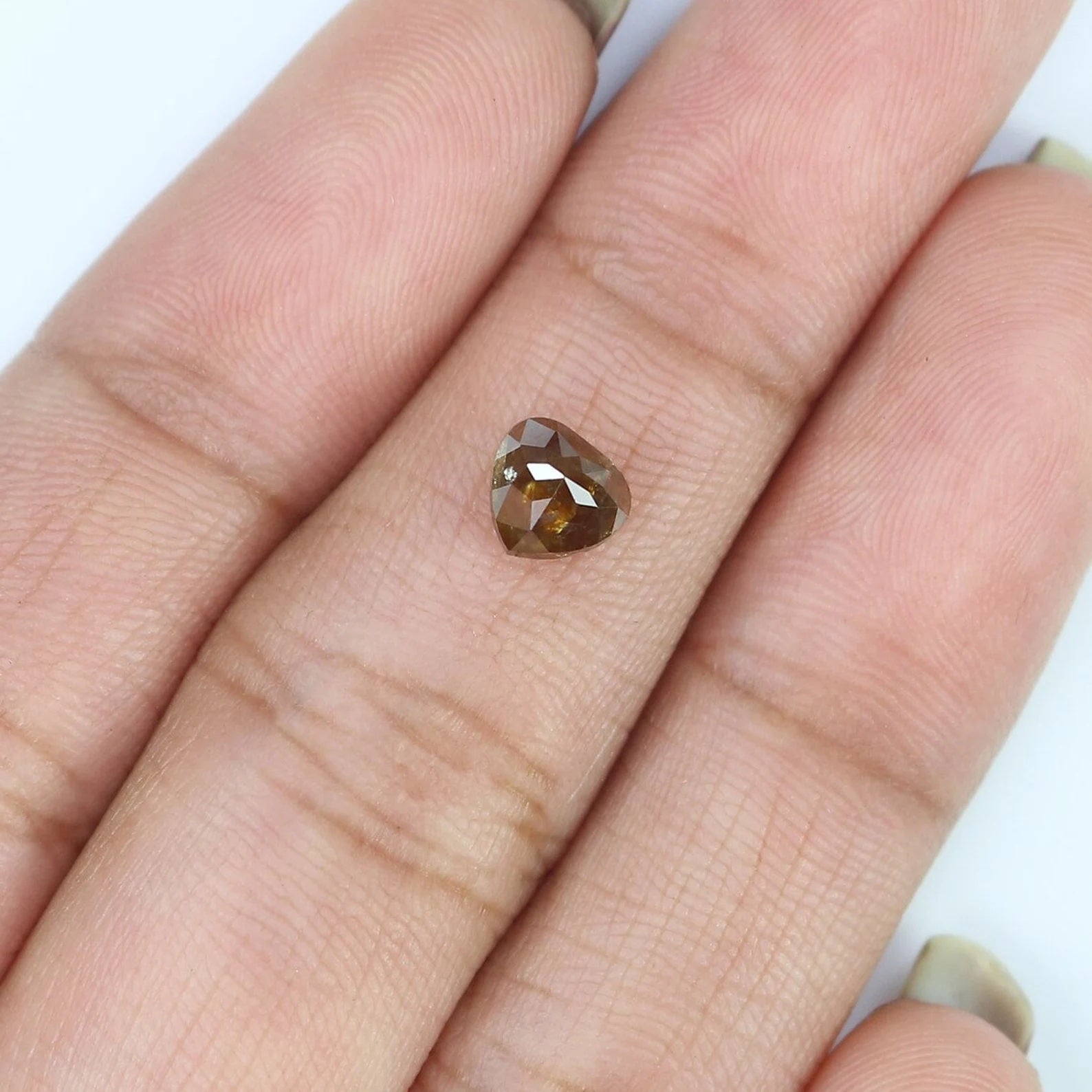 0.81 CT Natural Loose Heart Shape Diamond Brown Color Heart Cut Diamond 5.50 MM Natural Loose Diamond Heart Shape Rose Cut Diamond NQ8241