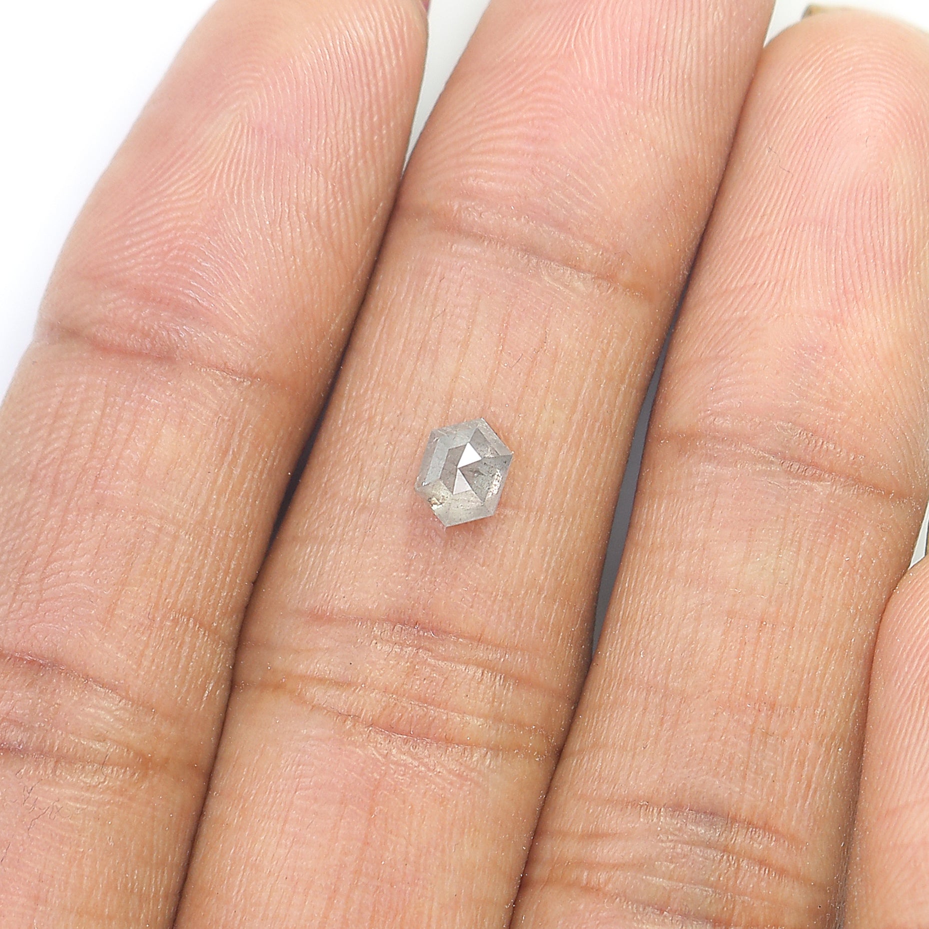 0.46 Ct Natural Loose Hexagon Shape Diamond Grey Hexagon Cut Diamond 5.45 MM Natural Loose Diamond Grey Hexagon Rose Cut Diamond QL9681