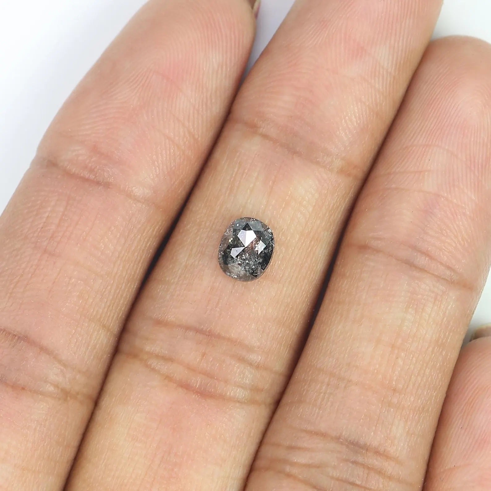 0.79 CT Natural Loose Oval Shape Diamond Salt And Pepper Oval Cut Diamond 6.00 MM Natural Loose Diamond Black Grey Oval Shape Diamond QN1230