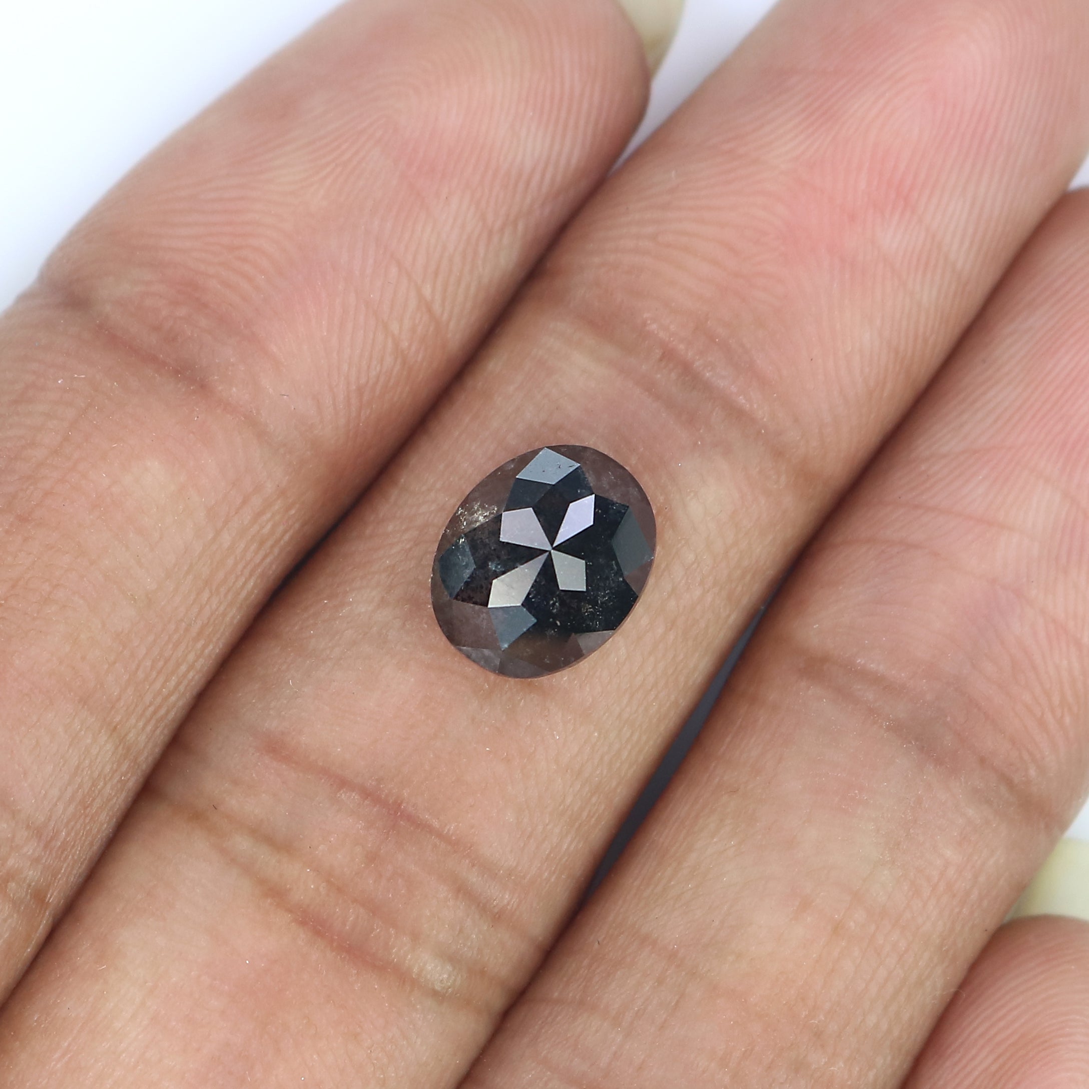 2.63 Ct Natural Loose Oval Shape Diamond Salt And Pepper Oval Cut Diamond 9.15 MM Natural Loose Diamond Oval Shape Rose Cut Diamond LC61