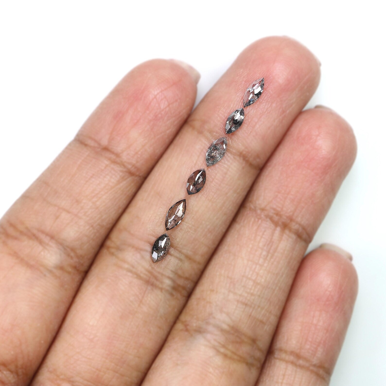 0.91 CT Natural Loose Marquise Cut Diamond Salt And Pepper Marquise Diamond 5.95 MM Black Grey Color Marquise Shape Rose Cut Diamond NQ2227