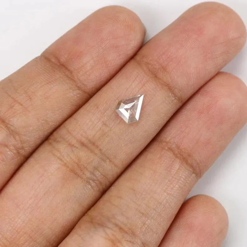 0.49 CT Natural Loose Shield Shape Diamond Grey Color Shield Cut Diamond 6.50 MM Natural Milky Grey Color Shield Rose Cut Diamond NQ7709