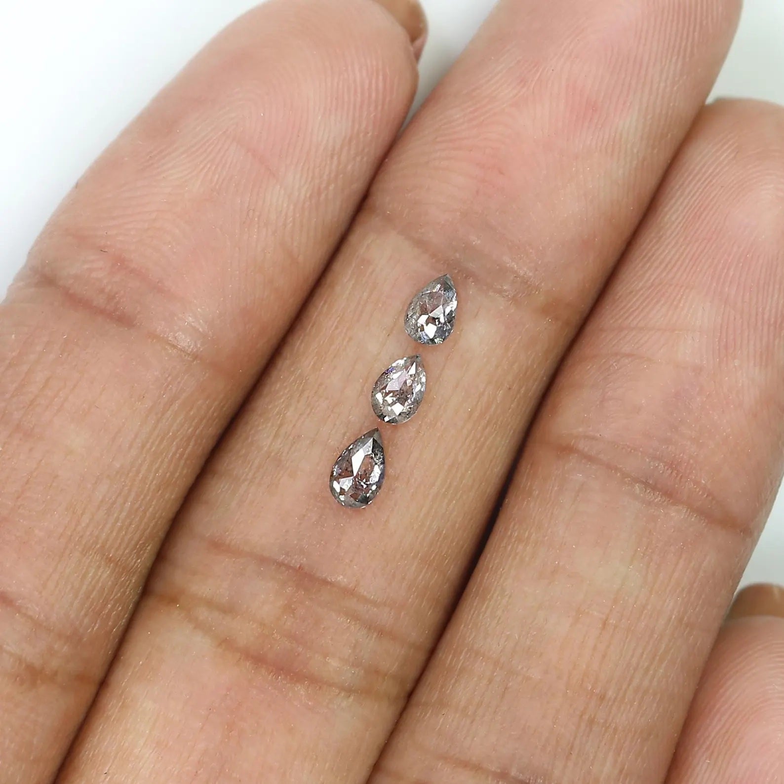 0.47 CT Natural Loose Pear Shape Diamond Salt And Pepper Pear Cut Diamond 4.65 MM Natural Loose Diamond Pear Rose Cut Diamond NQ2399