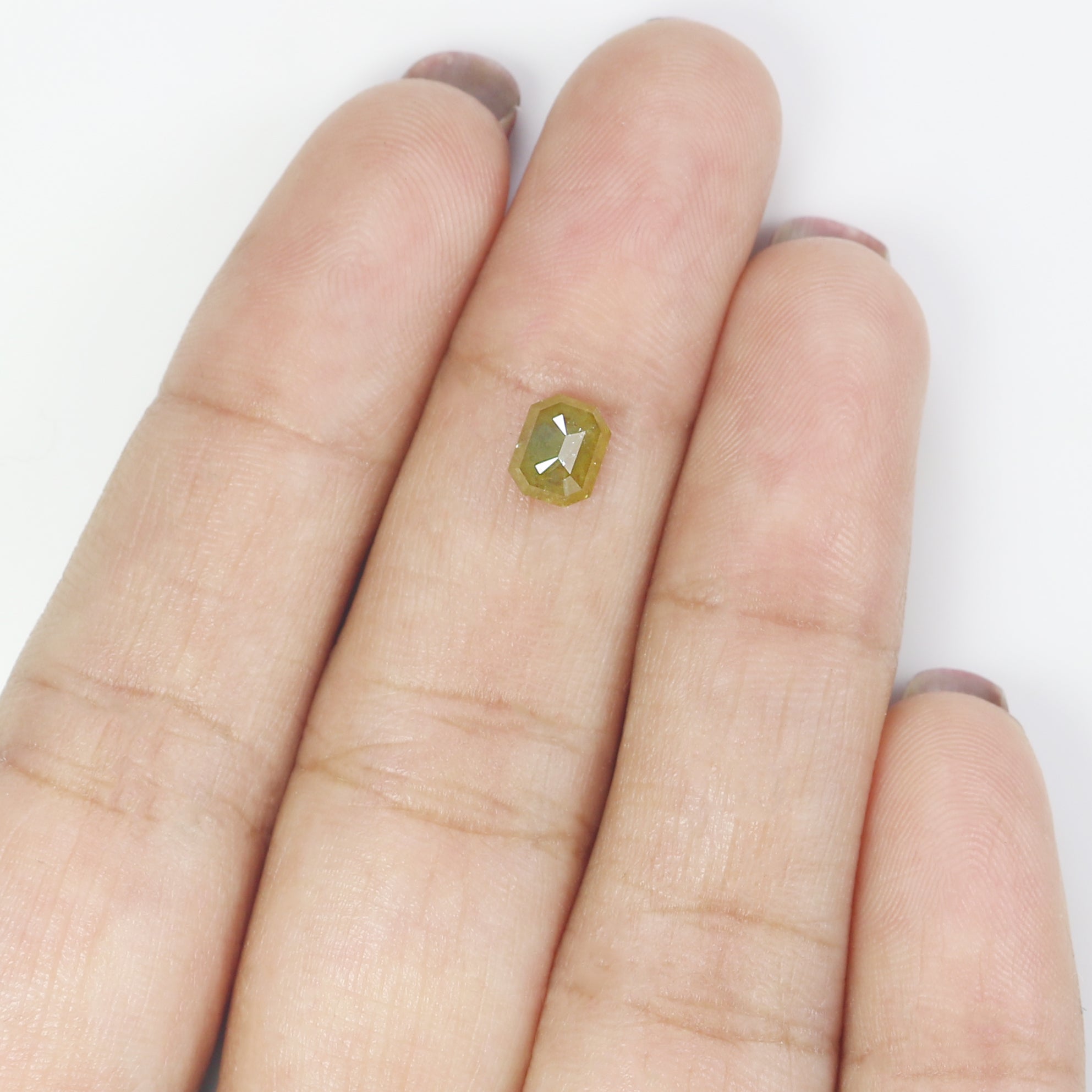 0.76 CT Natural Loose Emerald Shape Diamond Yellow Color Emerald Cut Diamond 5.75 MM Natural Yellow Color Emerald Rose Cut Diamond LQ1959